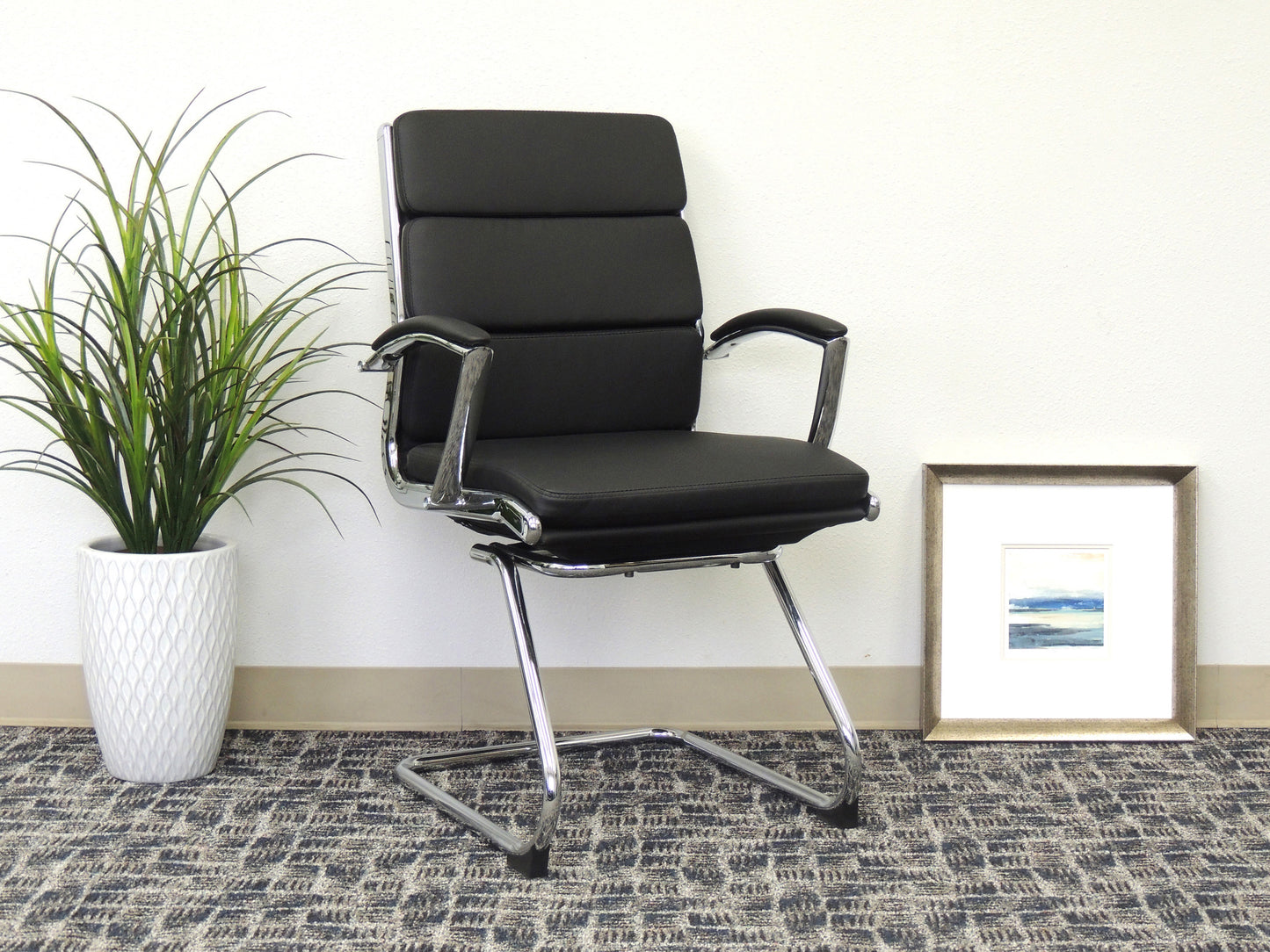 Boss Executive CaressoftPlus Chair with Metal Chrome Finish - Guest Chair image 2