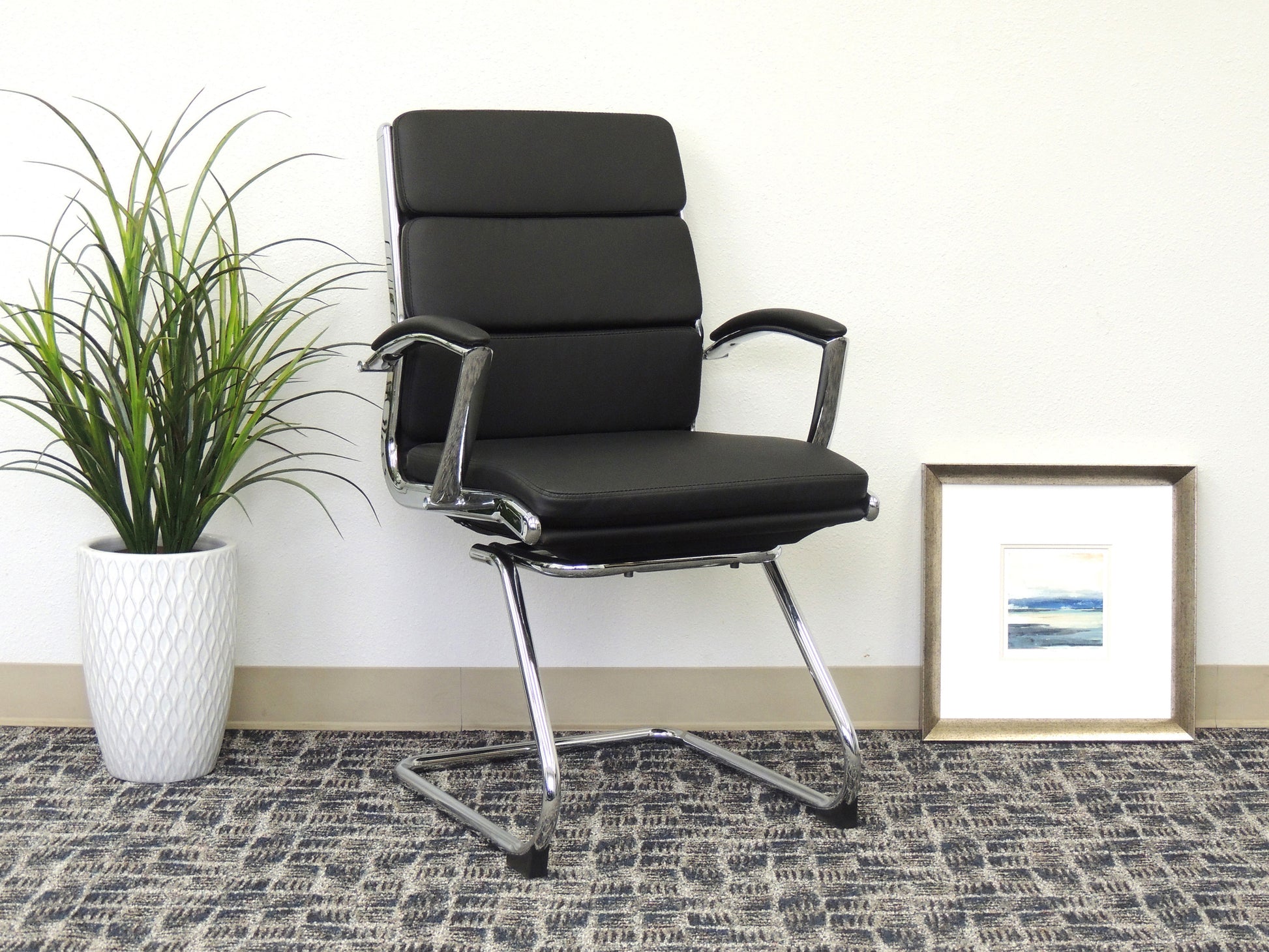 Boss Executive CaressoftPlus Chair with Metal Chrome Finish - Guest Chair image 2