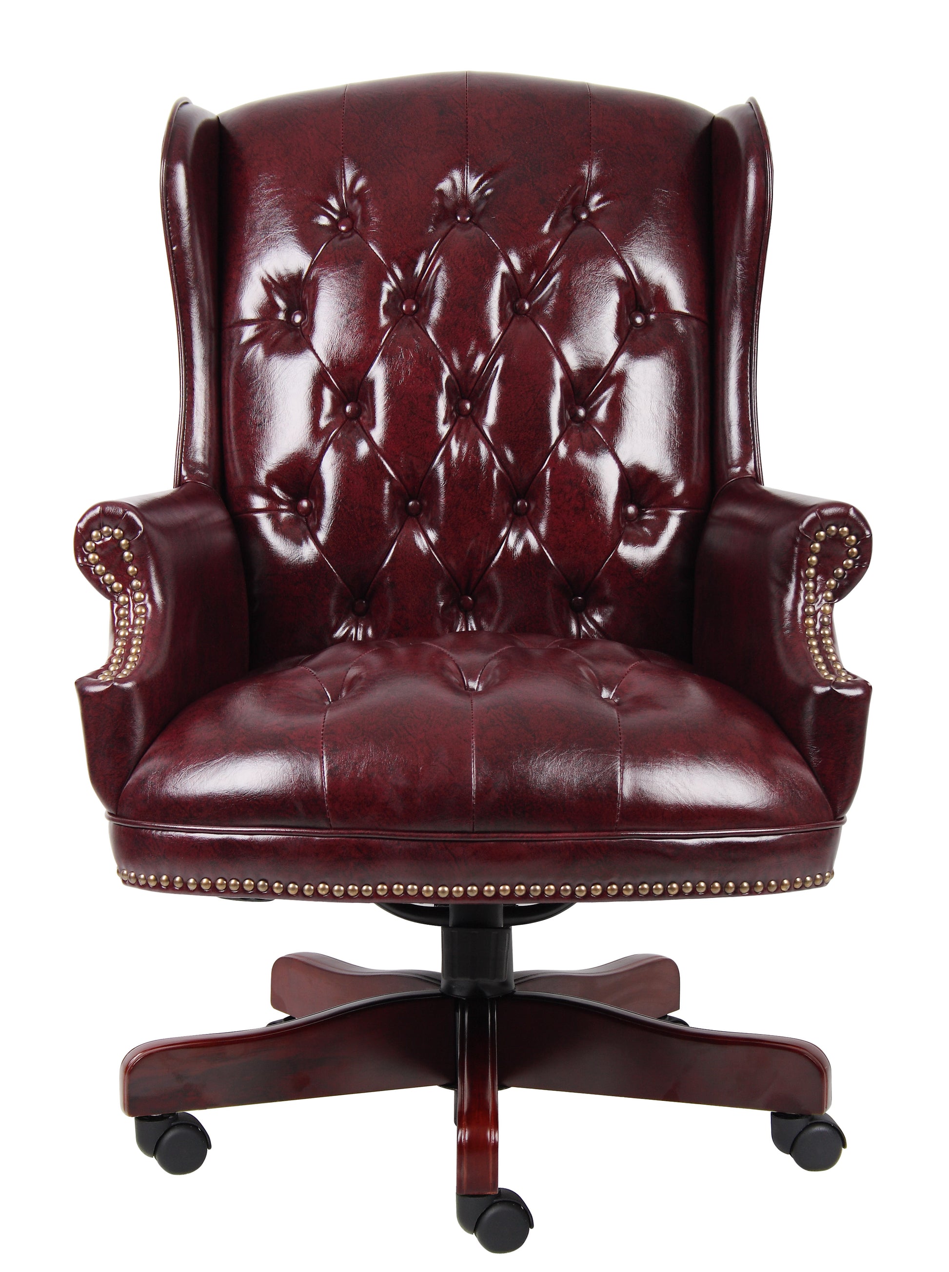 Boss Wingback Traditional Chair In Burgundy image 4