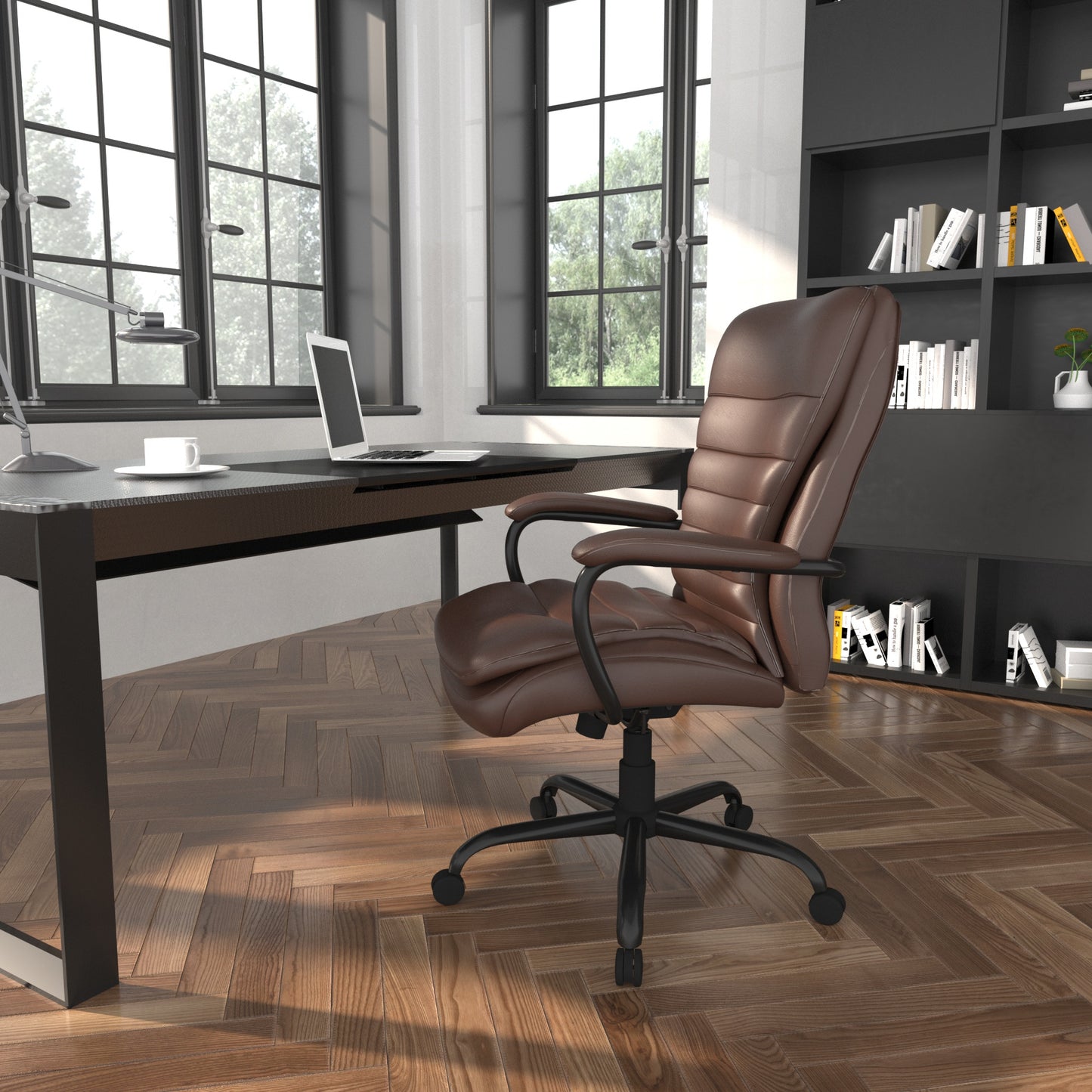 Boss Heavy Duty Double Plush LeatherPlus Chair - 400 Lbs. image 2