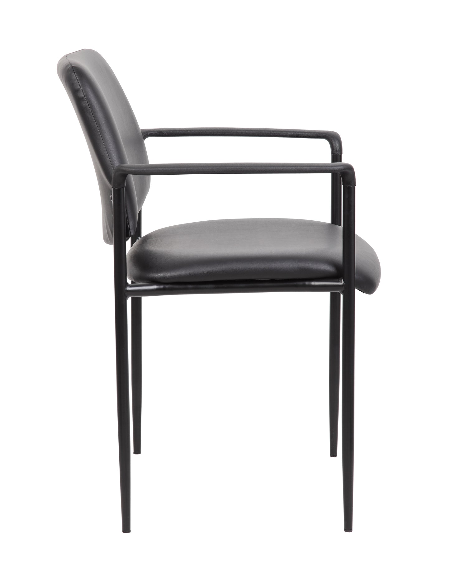 Boss Square Back  Diamond Stacking Chair W/Arm In Black Caressoft image 6