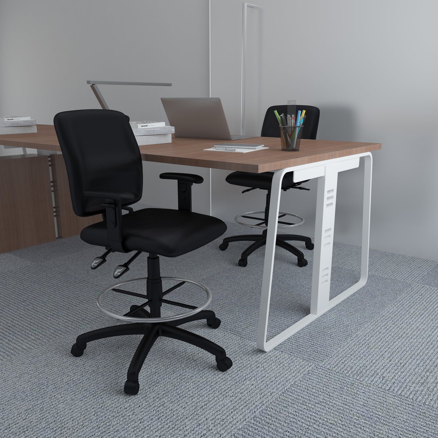 Boss Multi-Function Fabric Drafting Stool W/ Adjustable Arms image 2