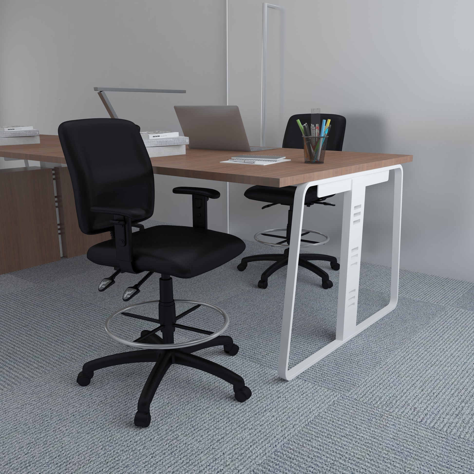 Boss Multi-Function Fabric Drafting Stool W/ Adjustable Arms image 2