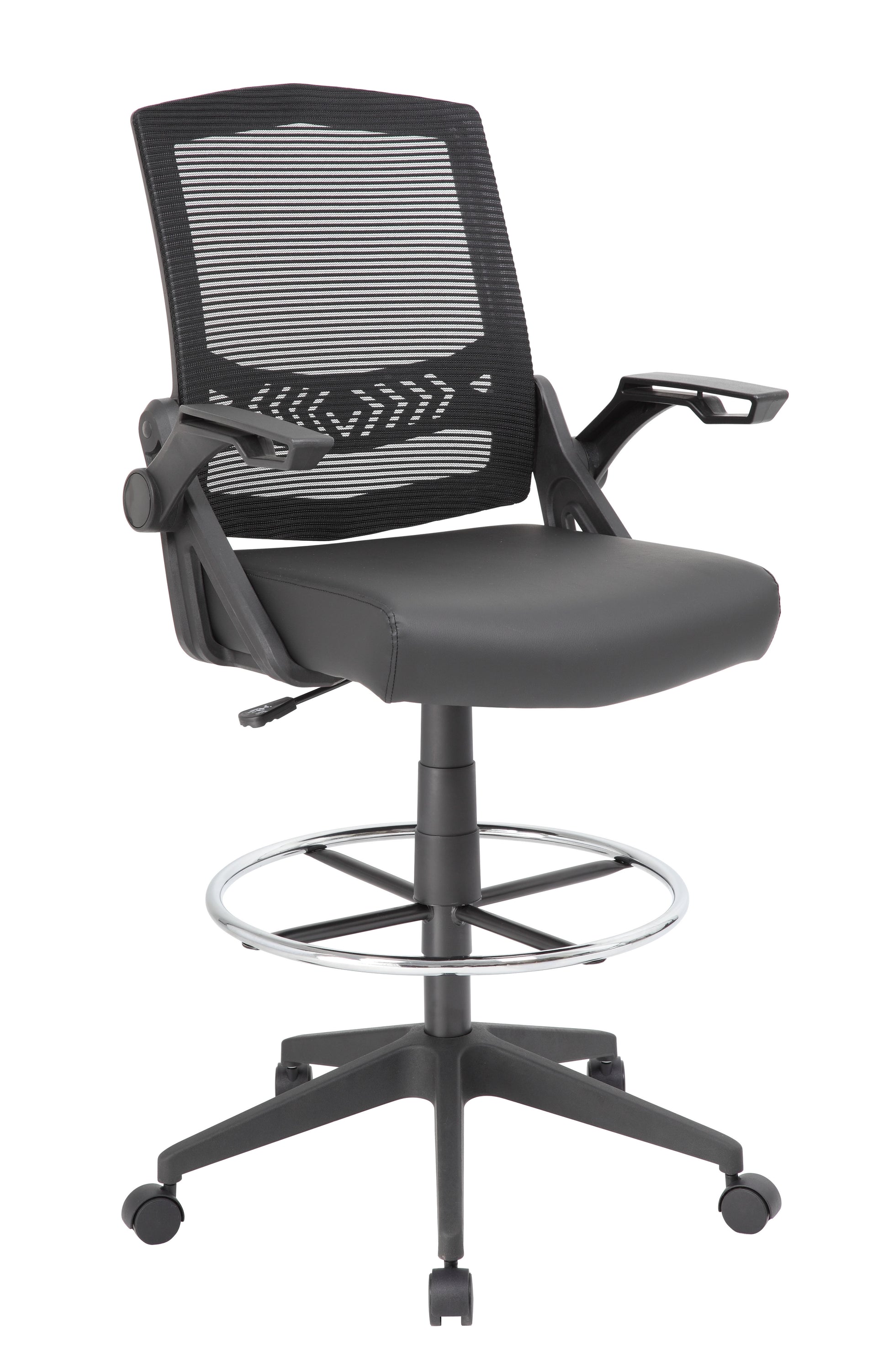 Boss Mesh Drafting Stool w/ Flip Arms