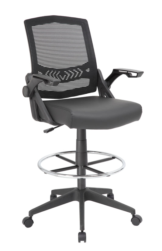 Boss Mesh Drafting Stool w/ Flip Arms