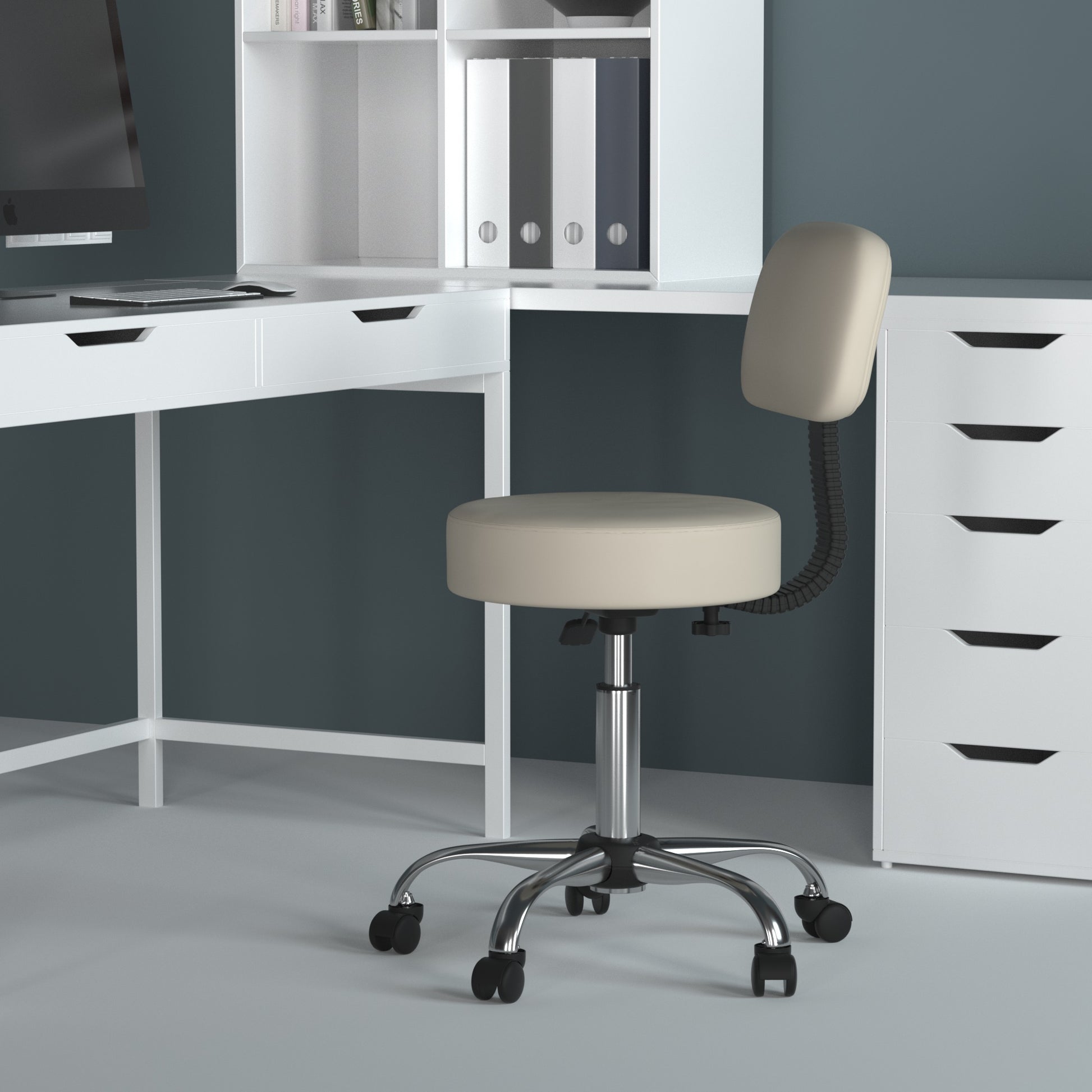 Boss Beige Caressoft Medical Stool W/ Back Cushion image 2