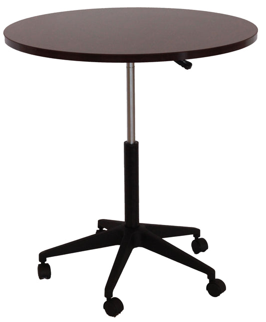 32" Mobile Round Table, Mahogany