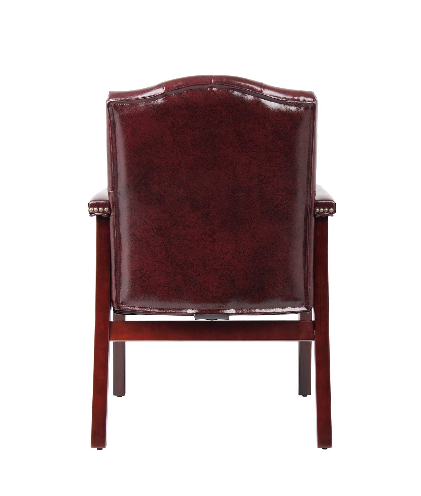 Boss Traditional Oxblood Vinyl guest, accent or dining chair W/ Mahogany Finish image 5