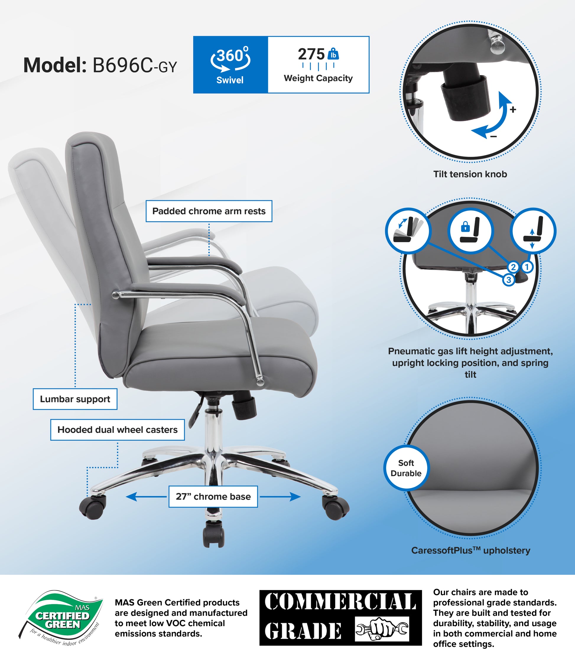 Boss Modern Executive Conference Chair - Grey image 3