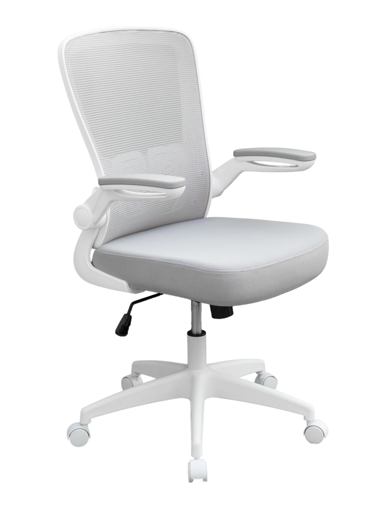 Boss Grey Mesh, Flip Arm, Task Chair, White Frame