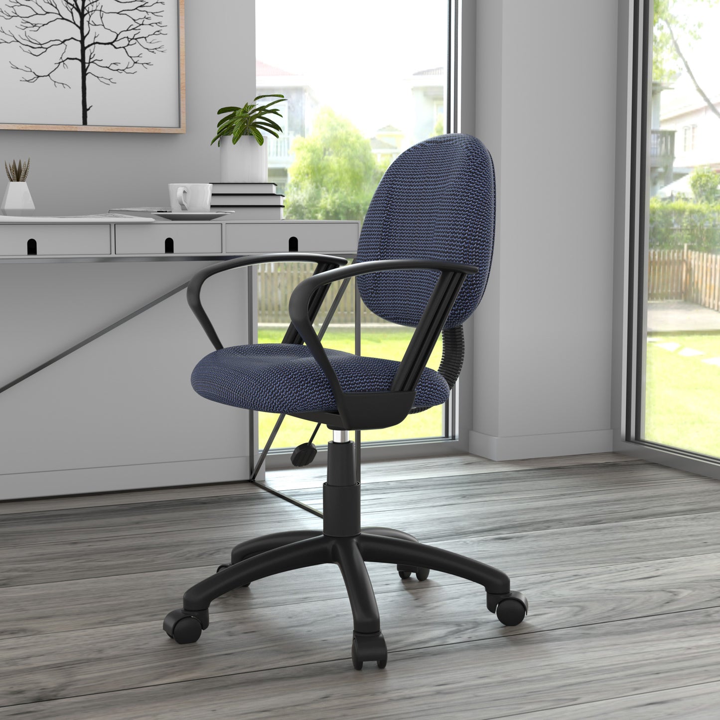 Boss Blue  Deluxe Posture Chair W/ Loop Arms image 2