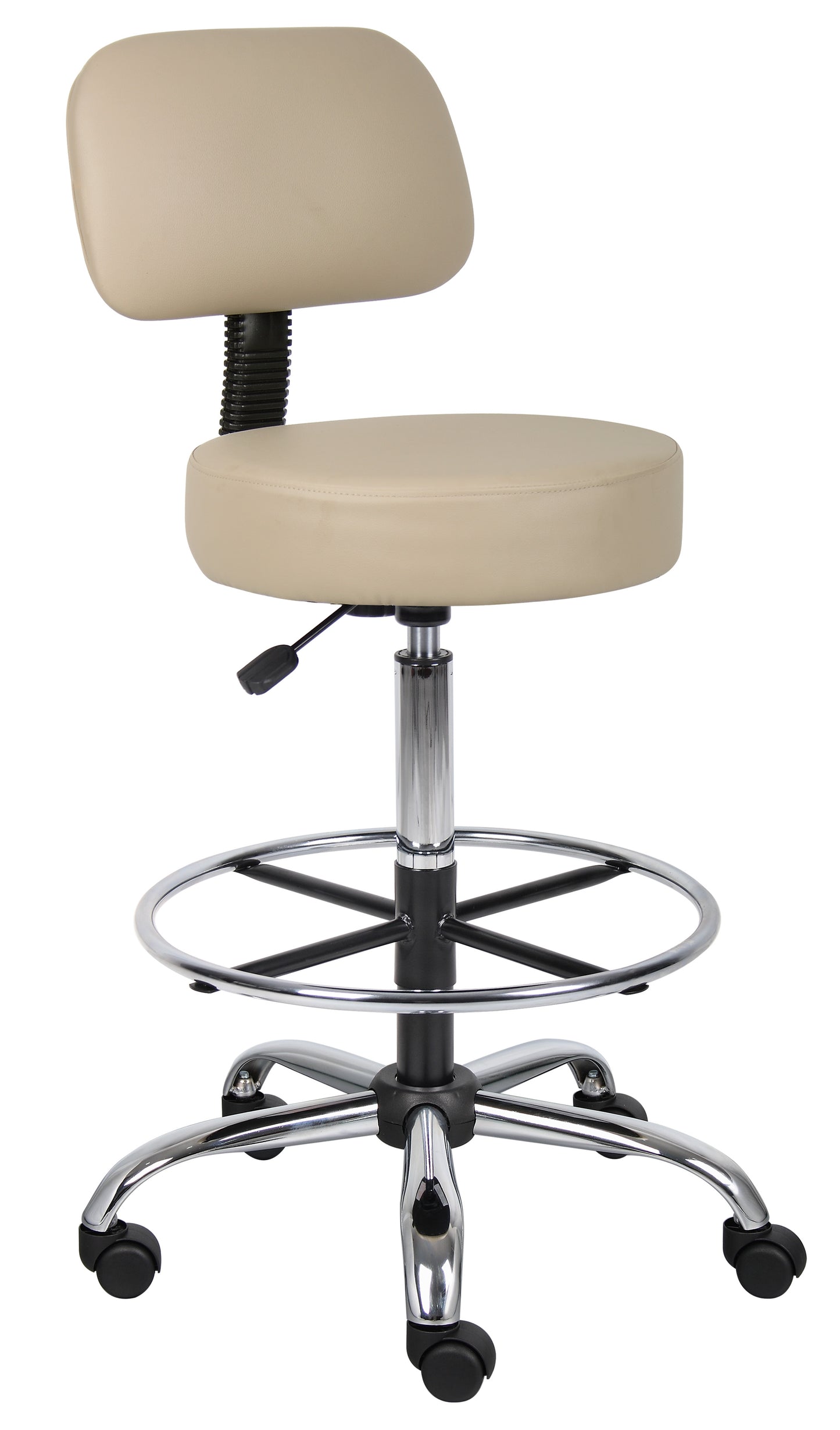 Boss Caressoft Medical/Drafting Stool W/ Back Cushion