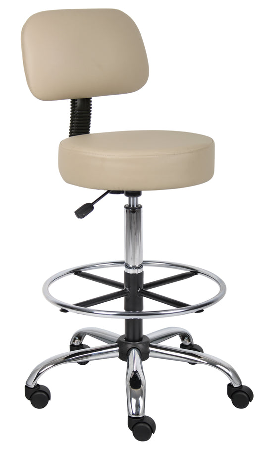 Boss Caressoft Medical/Drafting Stool W/ Back Cushion