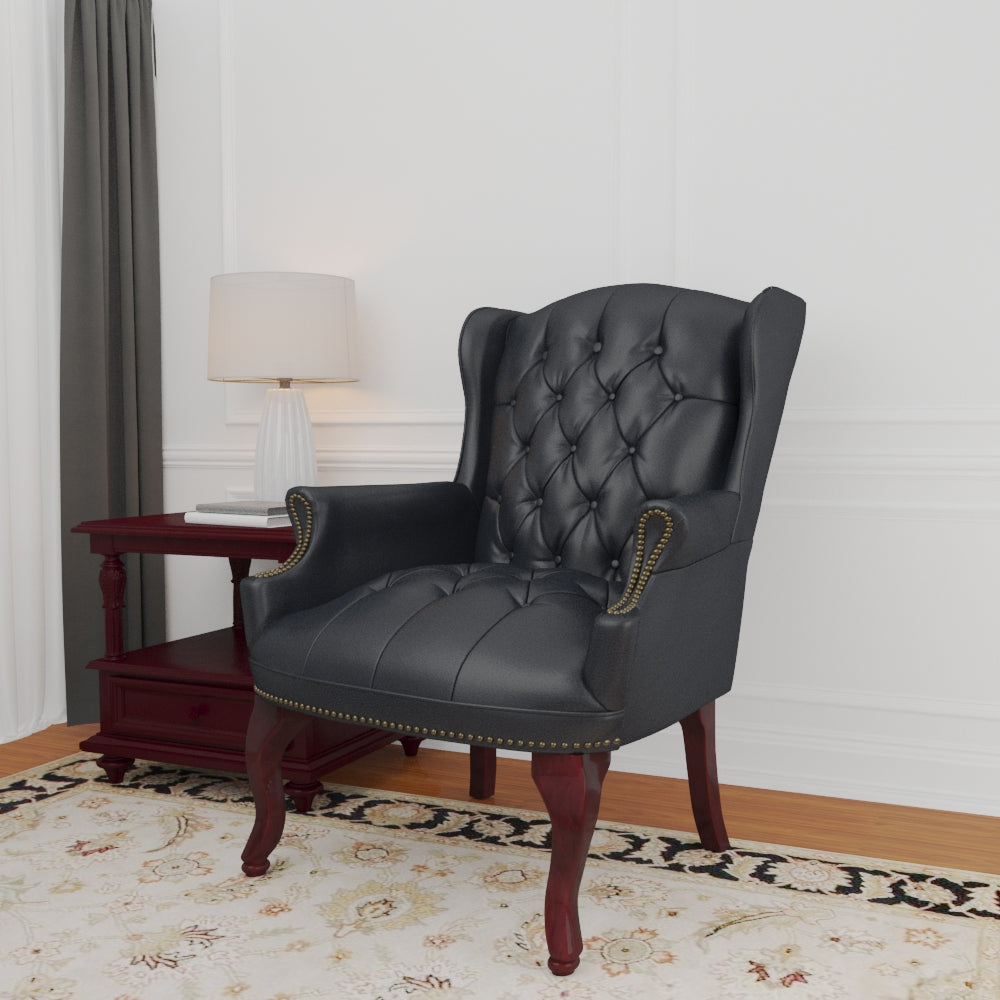 Boss Wingback Traditional Guest Chair In Black image 2