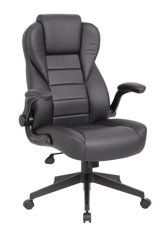 Boss Executive High Back CaressoftPlus Flip Arm Chair