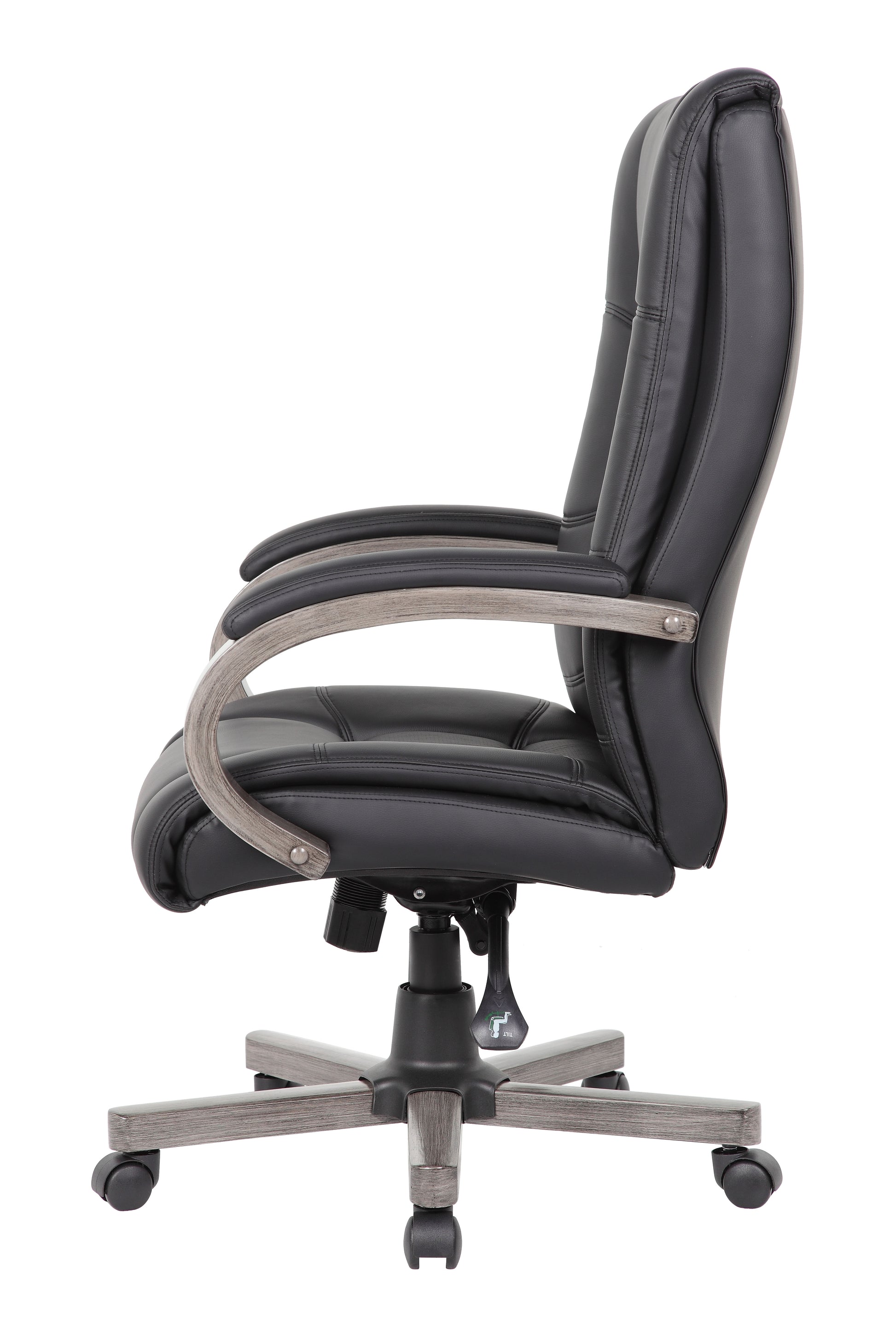 Boss High Back Executive Wood Finished Chair, Grey image 8
