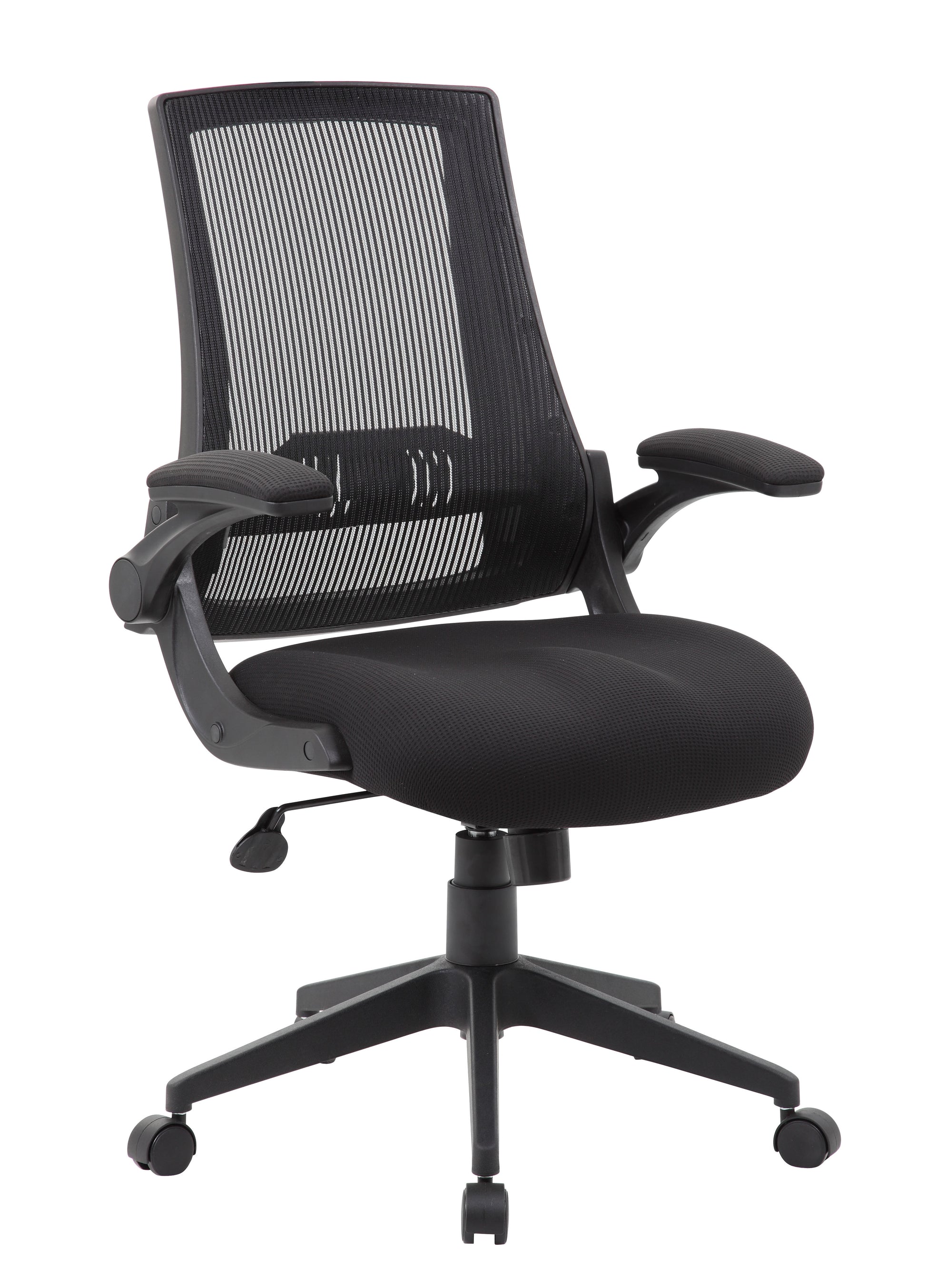 Boss Black Mesh Flip Arm Chair