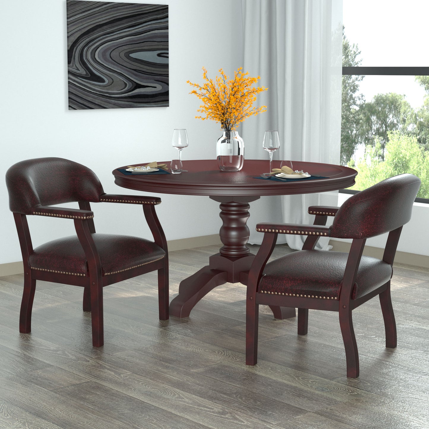 Boss Captain's guest, accent or dining chair in Burgundy Vinyl image 2
