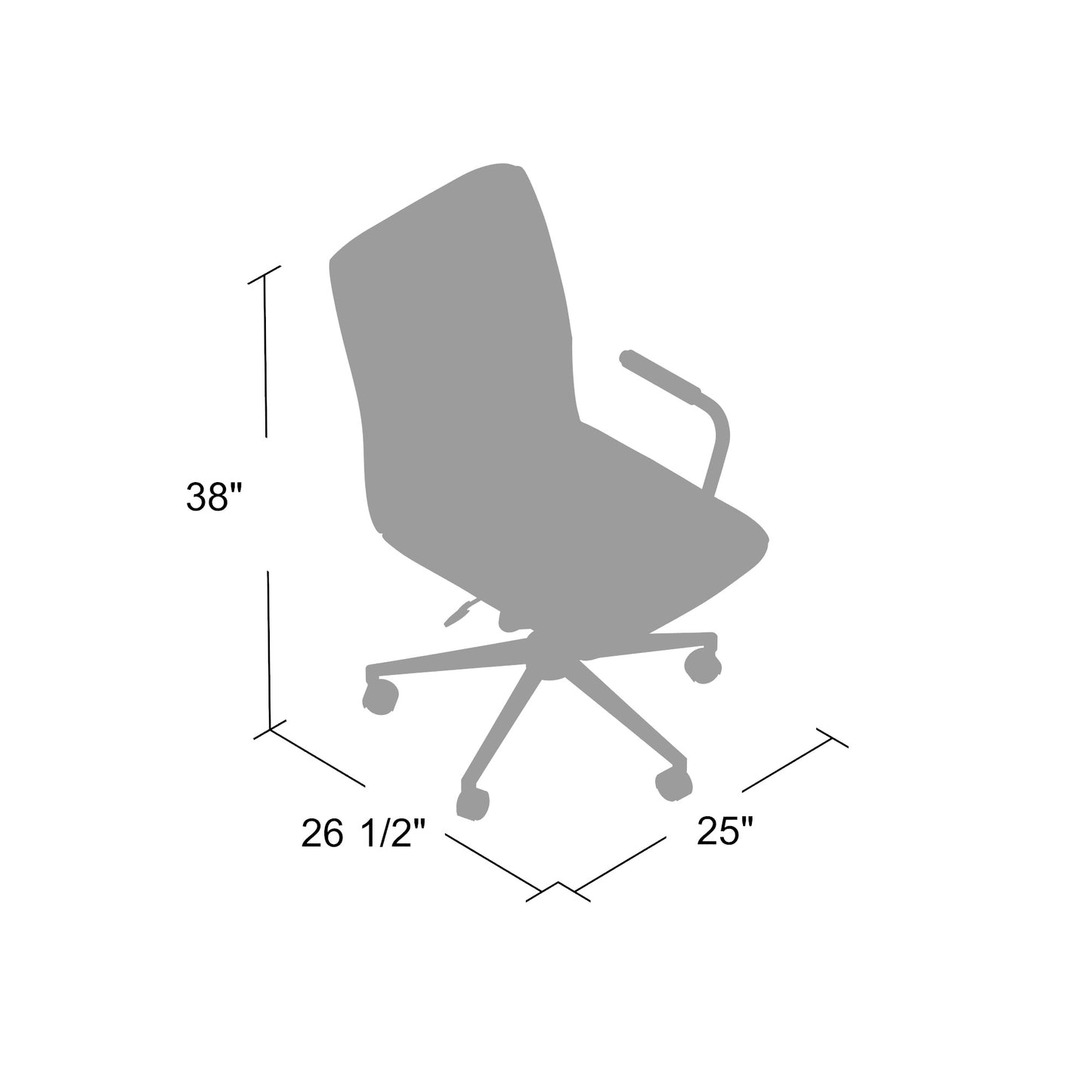 Boss Modern Office Chair w/Chrome Arms - Black image 4
