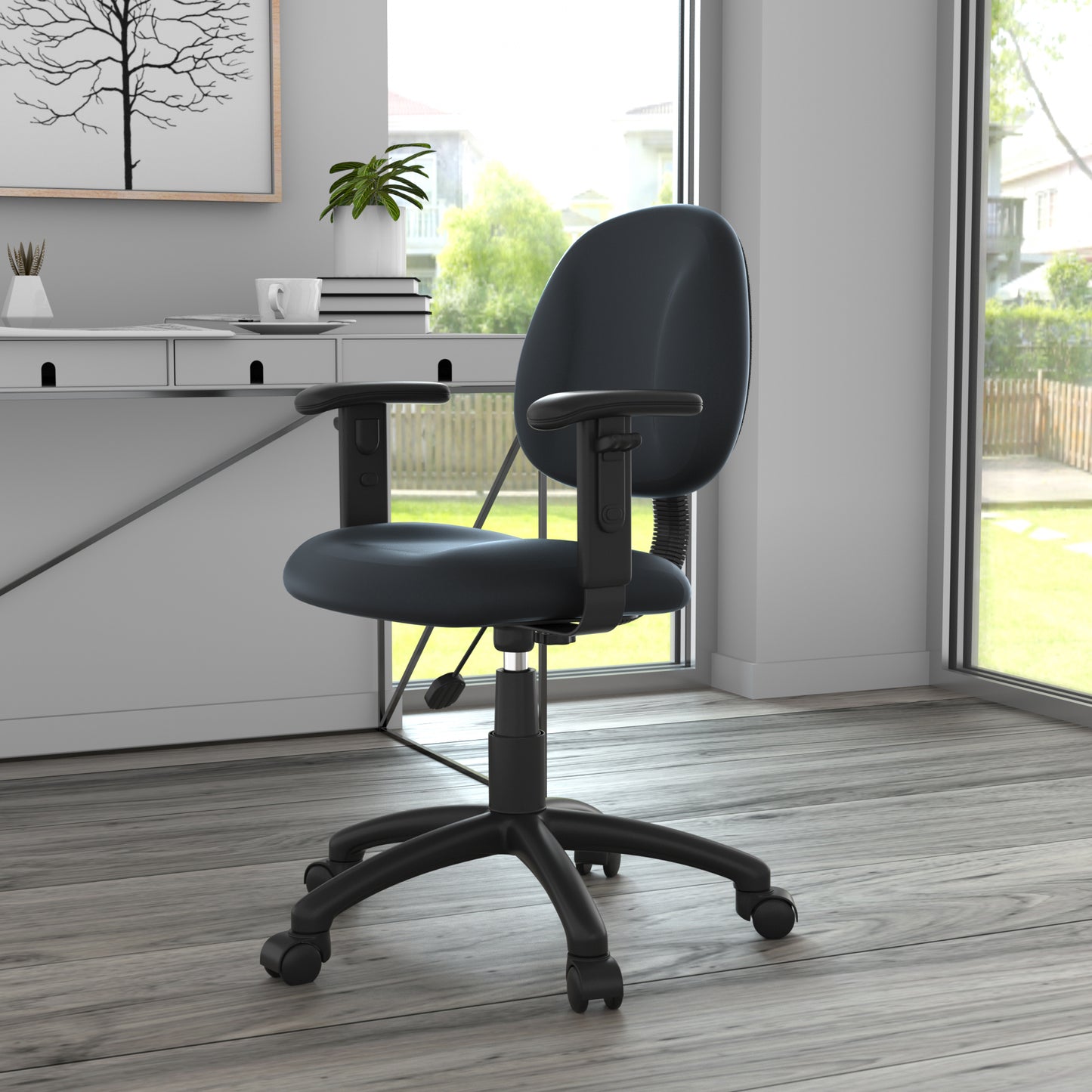 Boss Black Posture Chair W/ Adjustable Arms image 2