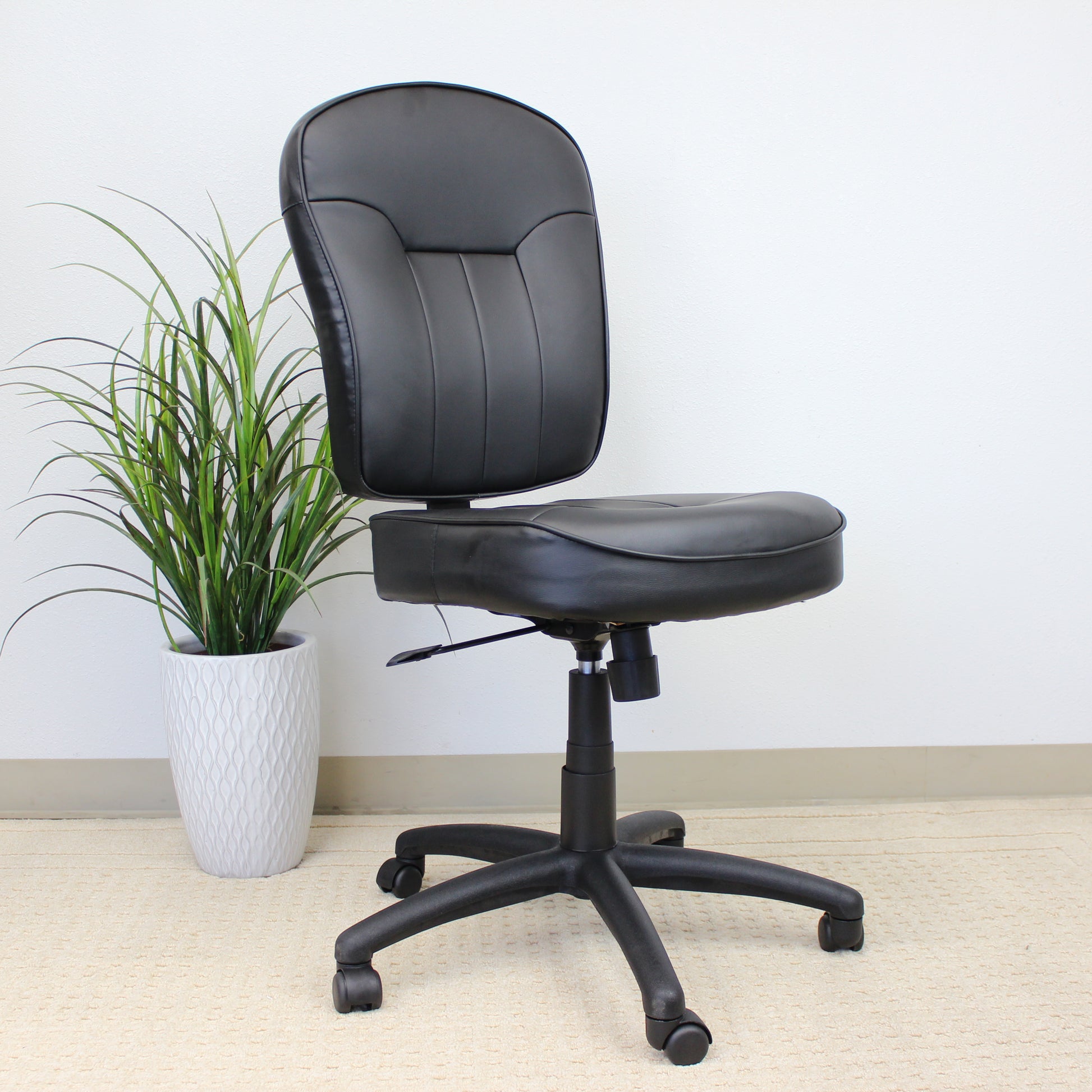 Boss Black Leather Task Chair image 2