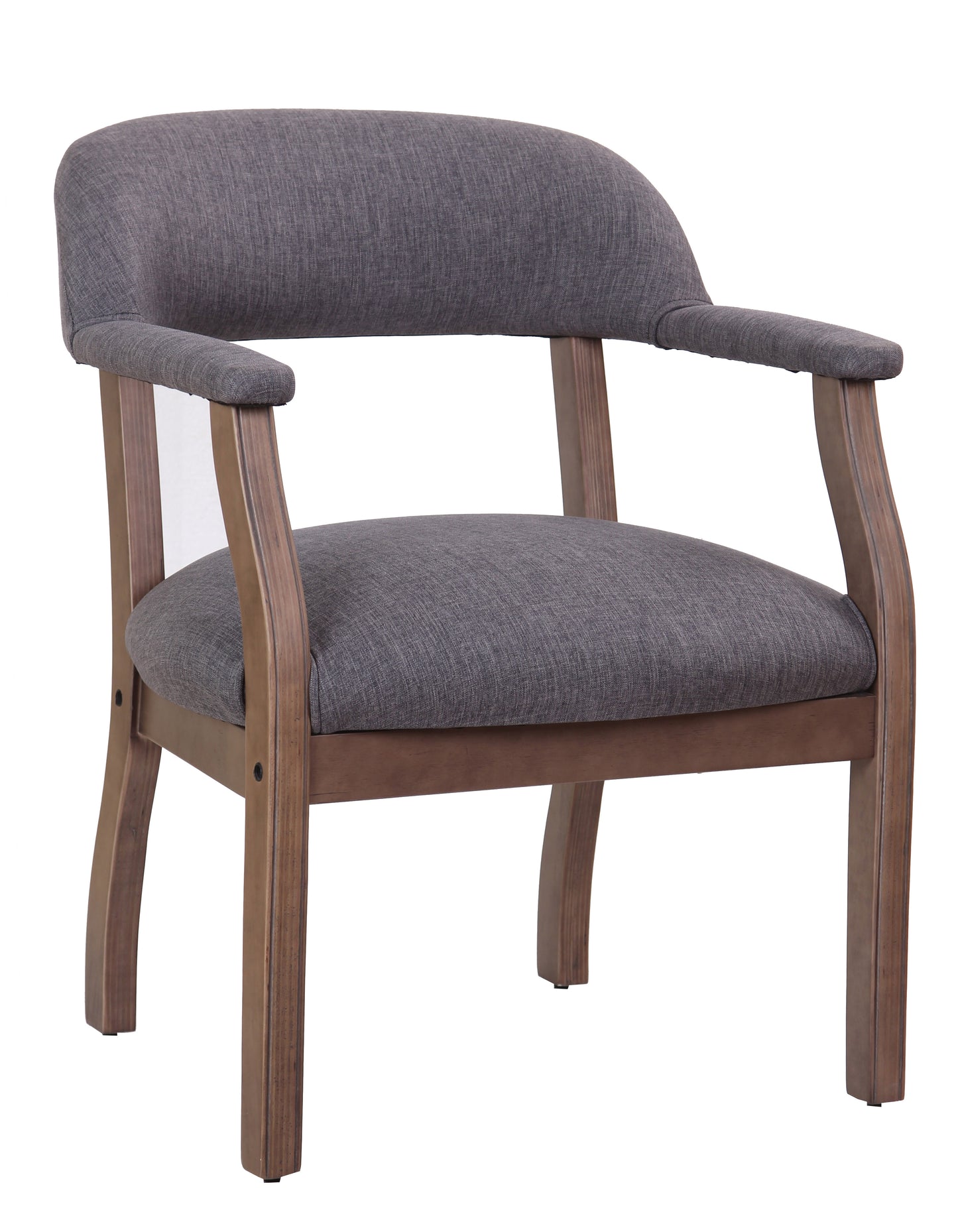 Boss Modern Captain's guest, accent or dining chair in Slate Grade Commercial Grade Linen