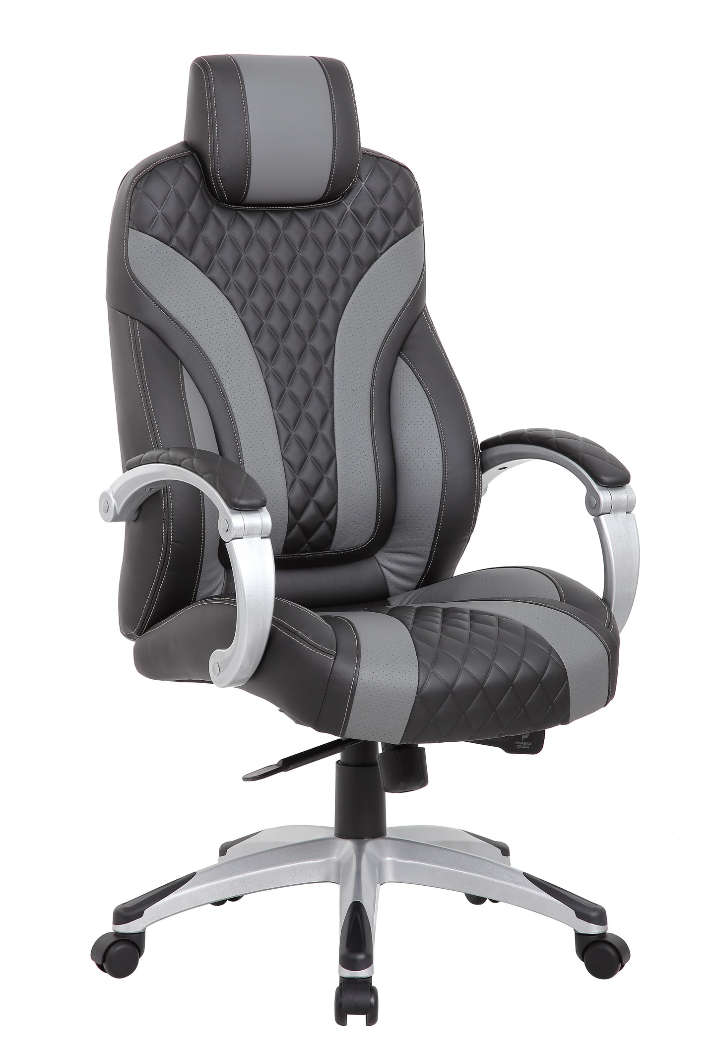 Boss Executive Hinged Arm Chair - Black/Grey image 4