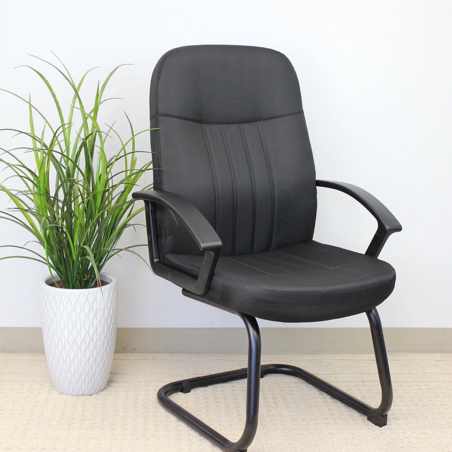 Boss Mid Back Fabric Guest Chair In Black image 2