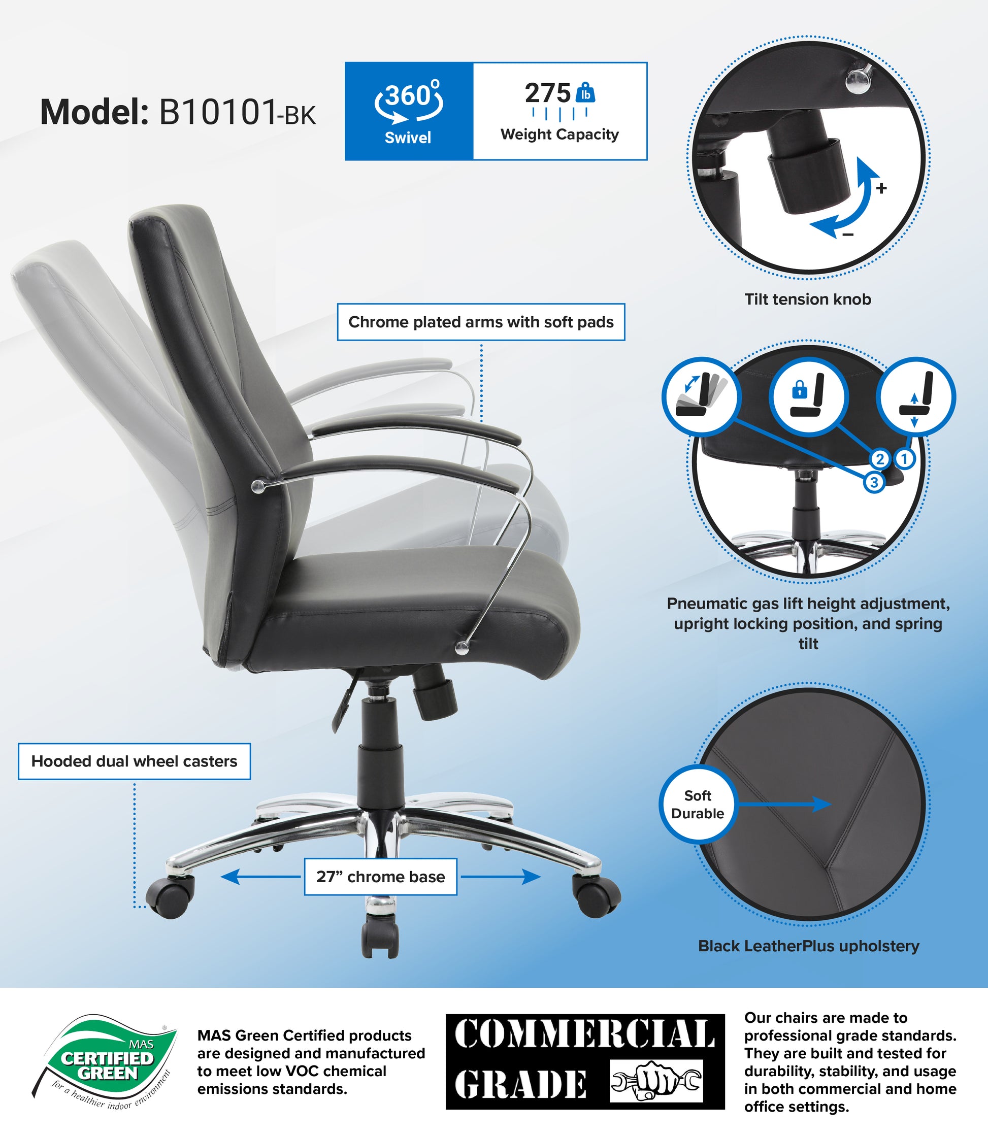 Boss LeatherPlus Executive Chair image 3