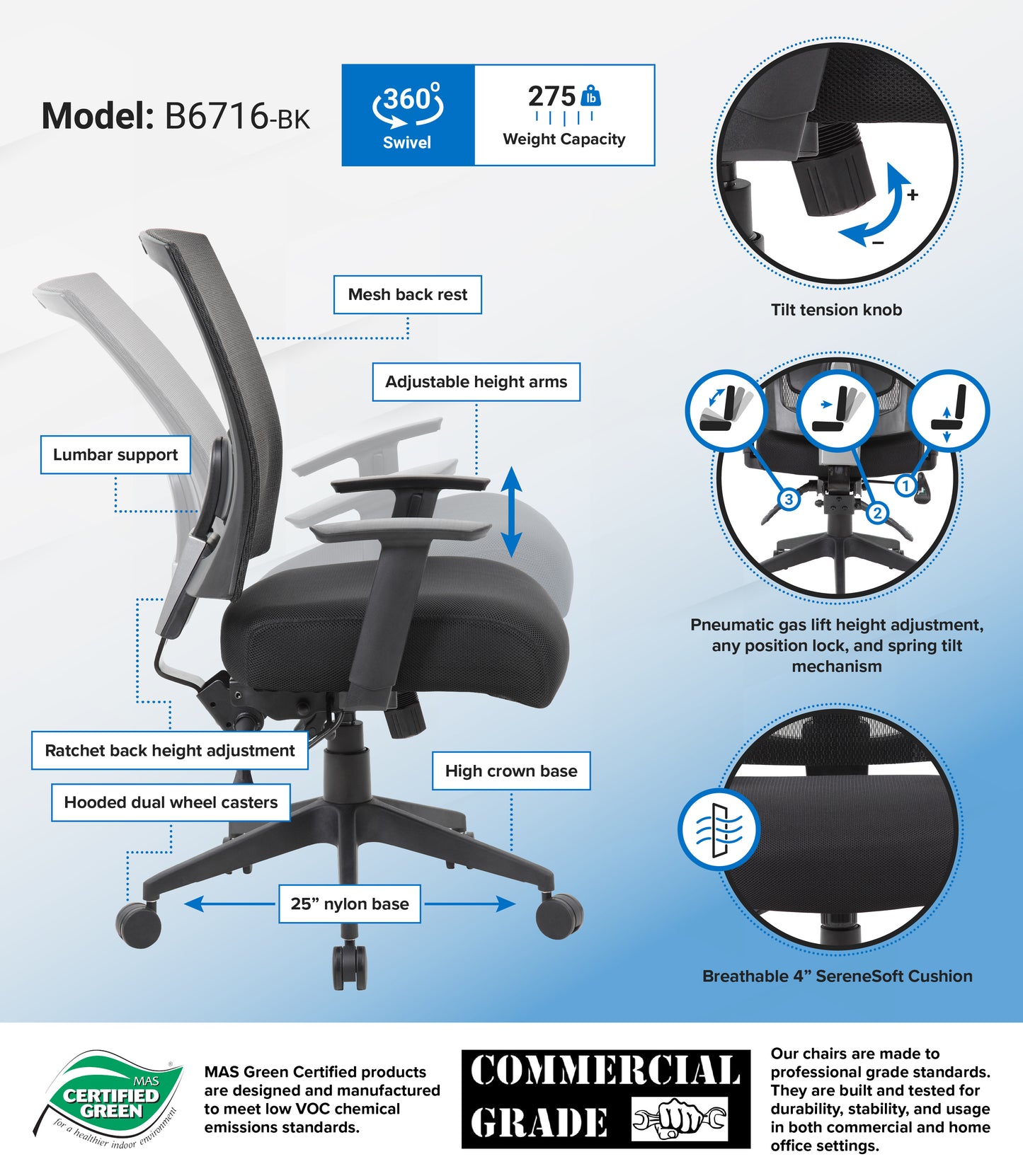Boss Contract Mesh Back Task Chair image 3