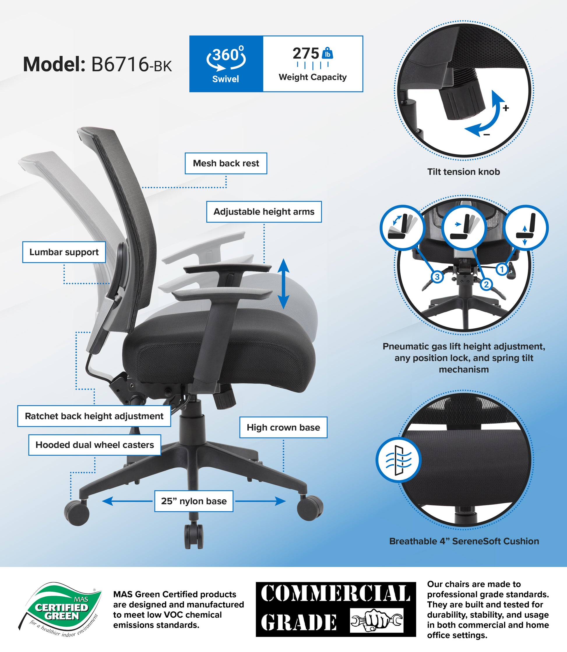 Boss Contract Mesh Back Task Chair image 3