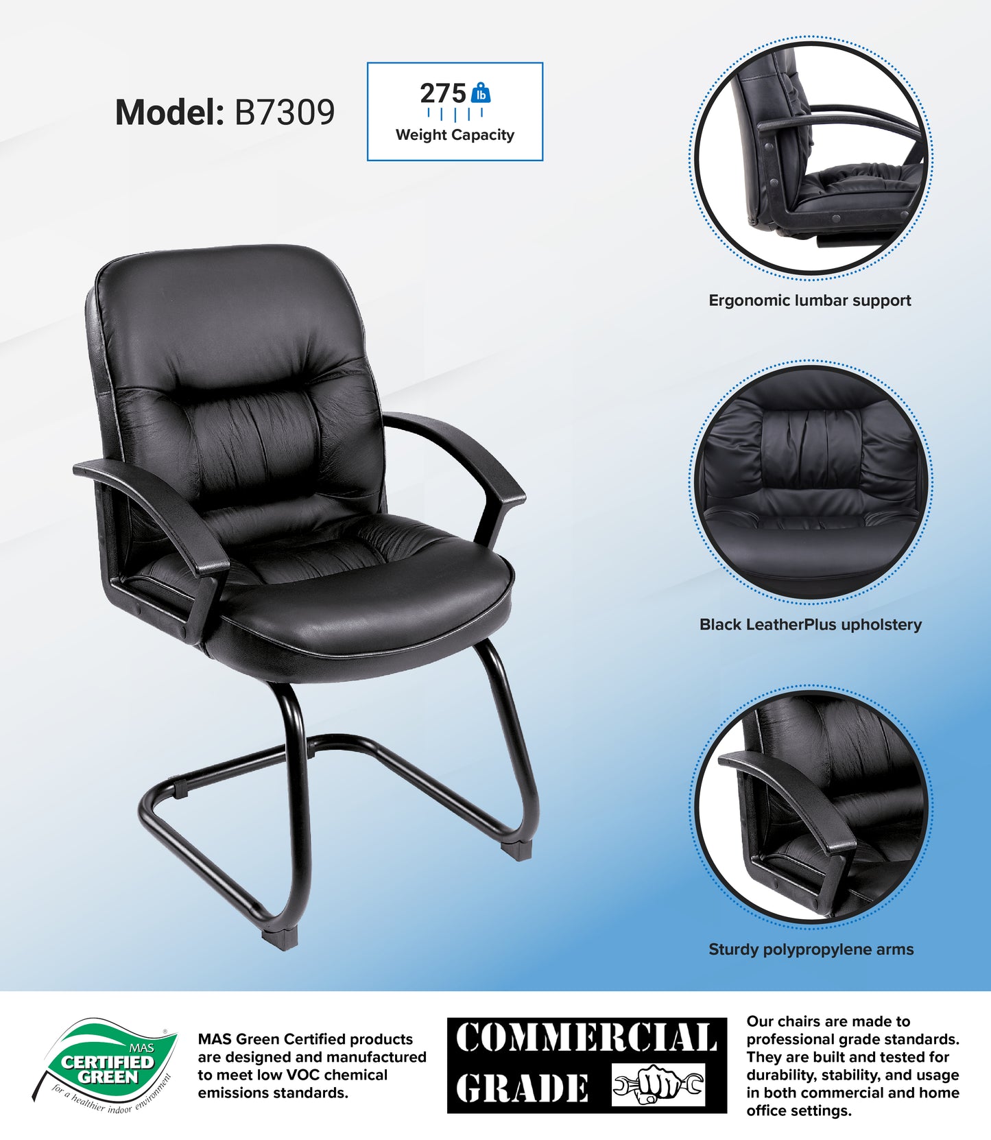 Boss Mid Back LeatherPlus Guest Chair image 2