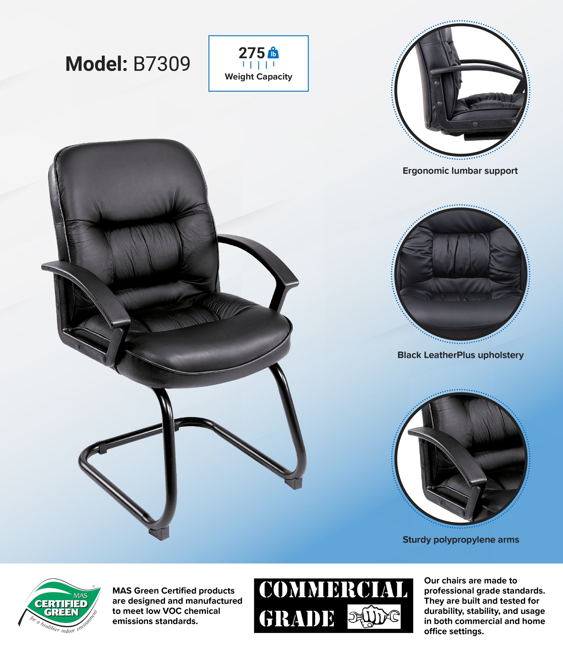 Boss Mid Back LeatherPlus Guest Chair image 2
