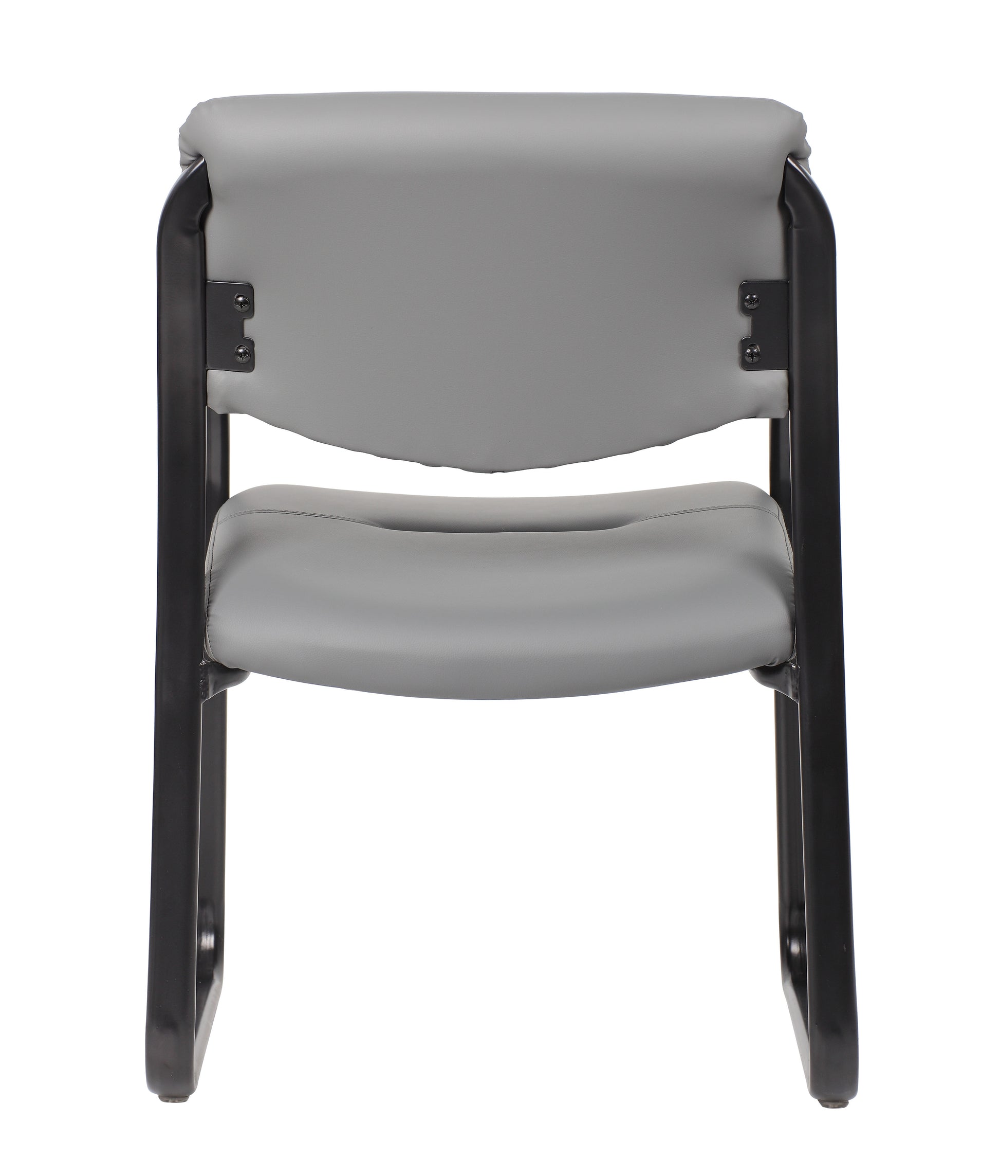 Boss Leather Sled Base Side Chair, Grey image 6