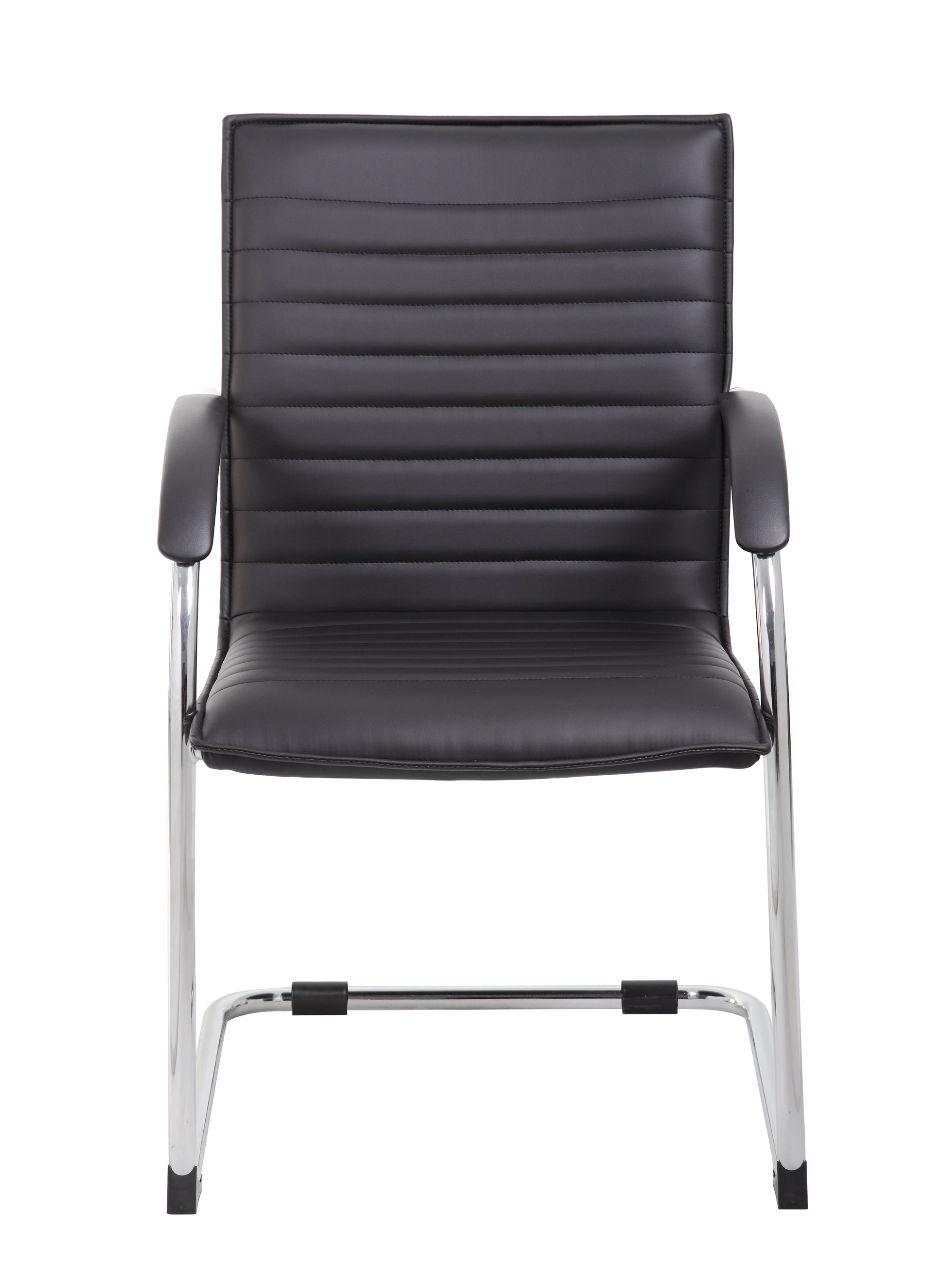 Boss Chrome Frame, Black Vinyl Side Chair, 2 pack image 5