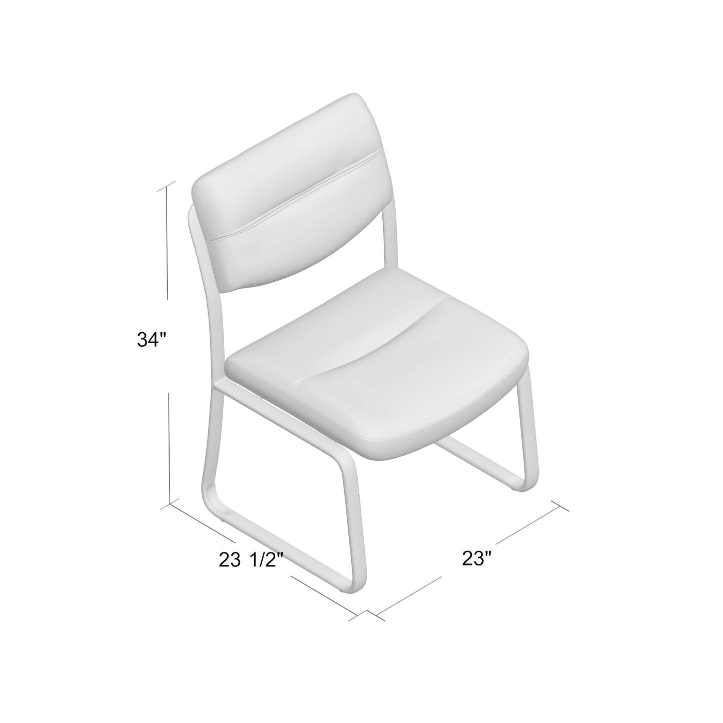 Boss Leather Sled Base Side Chair image 4