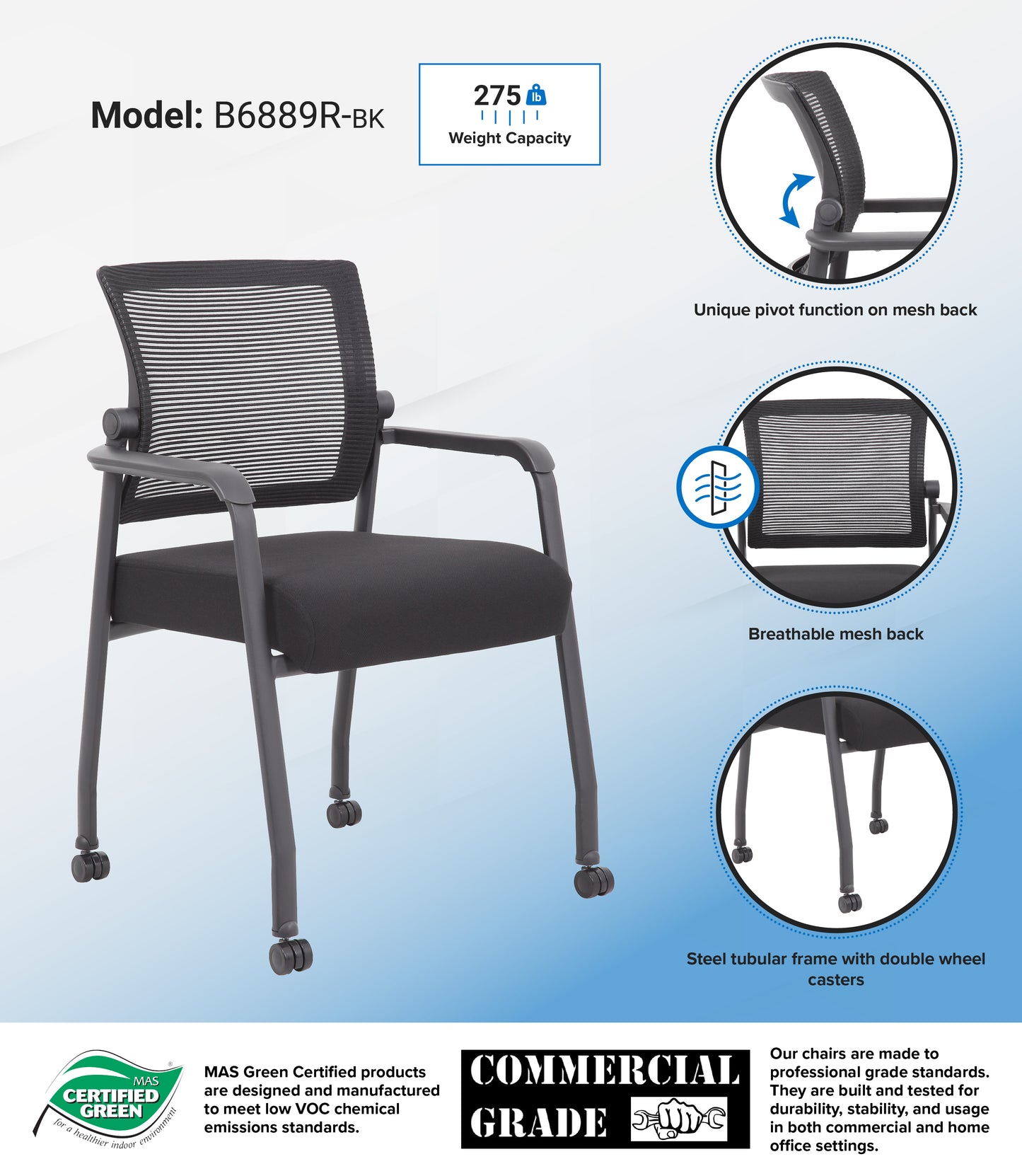 Boss Mesh 4-Legged Guest Chair image 3