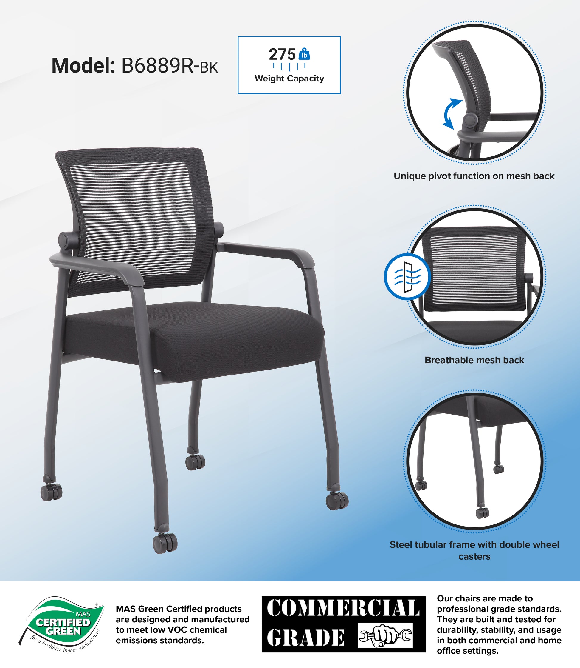 Boss Mesh 4-Legged Guest Chair image 3