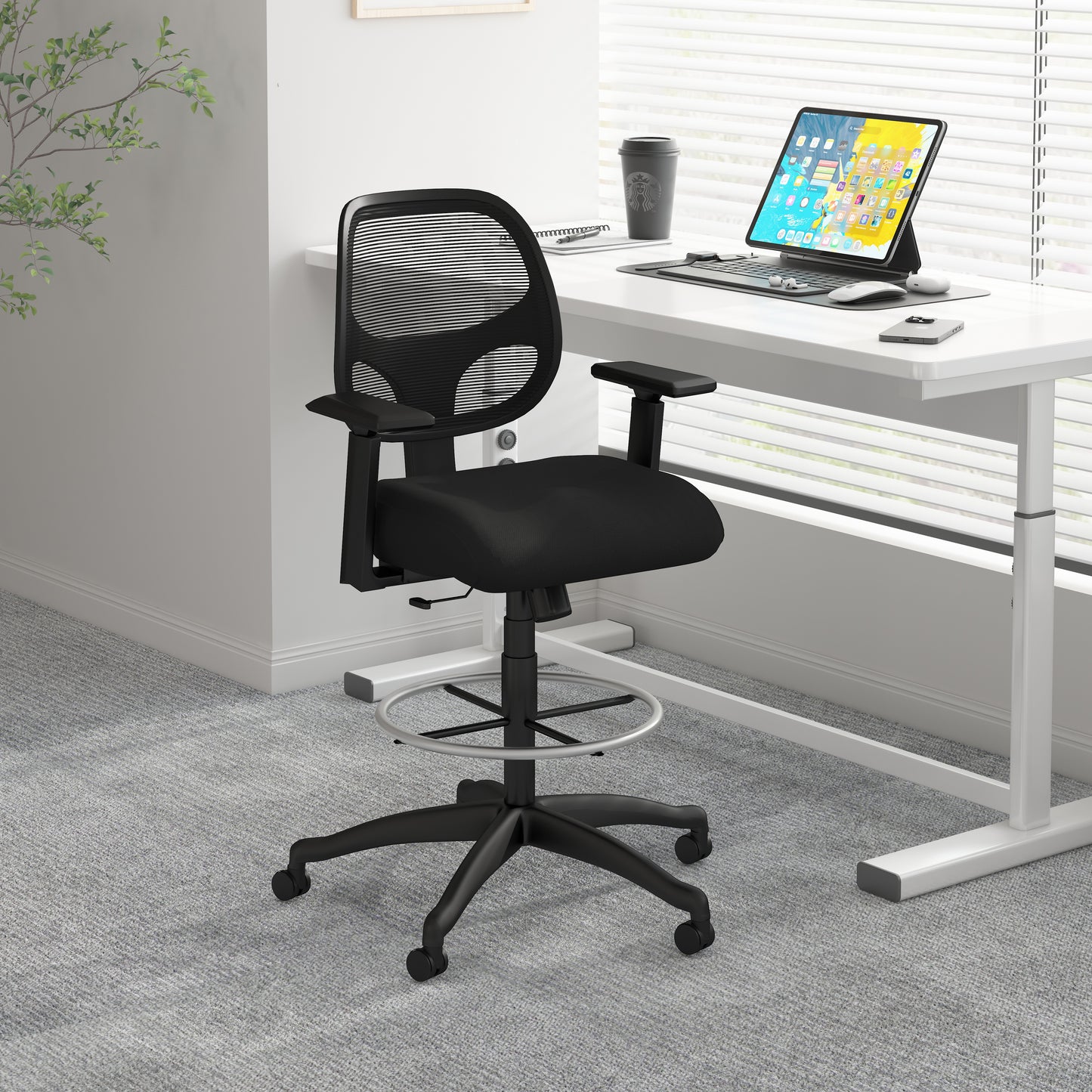 Boss Commercial Grade Mesh Stool W/ T-Arms image 2