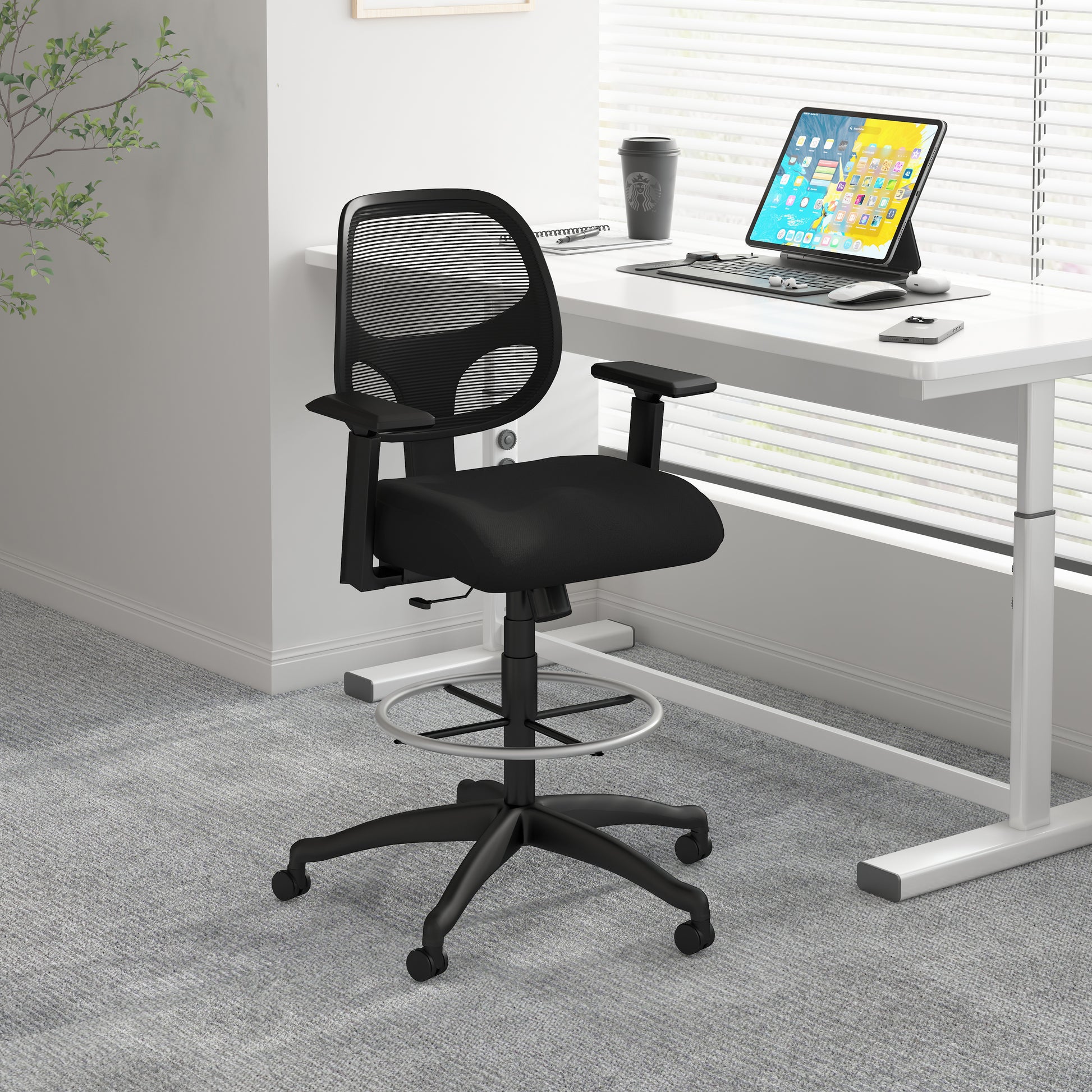 Boss Commercial Grade Mesh Stool W/ T-Arms image 2