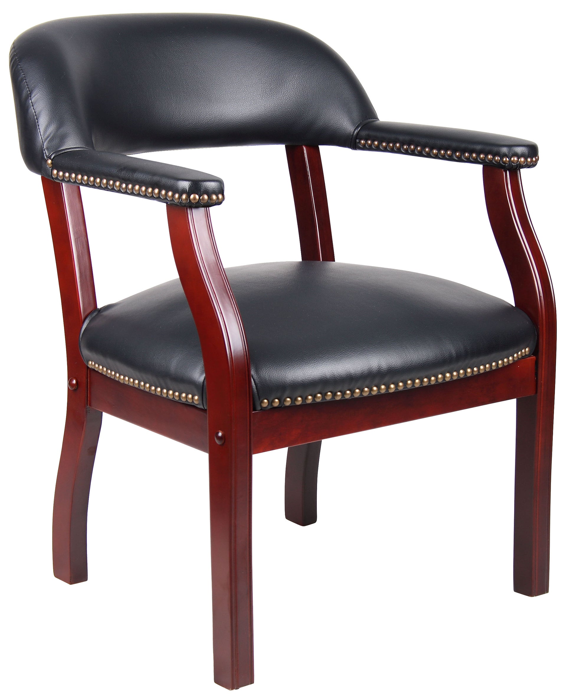 Boss Captain's guest, accent or dining chair in Black Vinyl