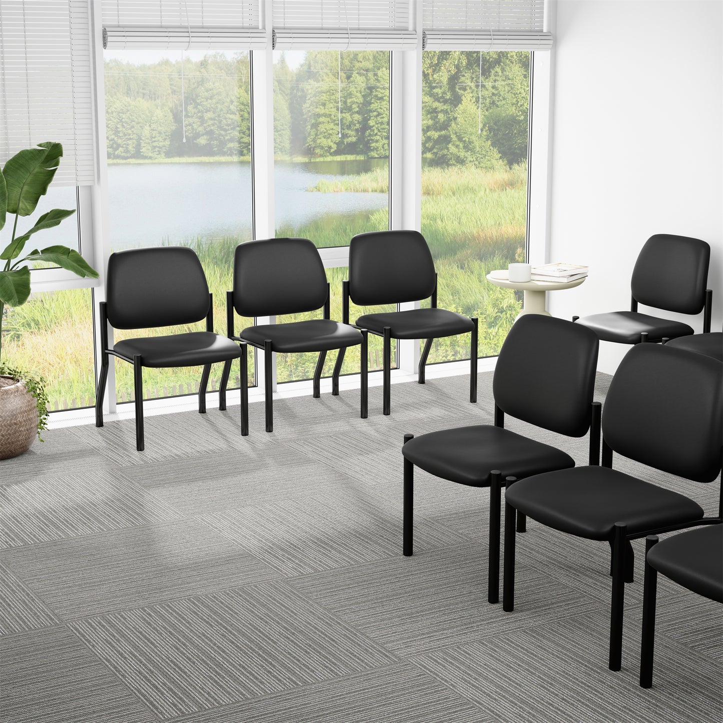 Boss Antimicrobial Armless Guest Chair, 400 lb. weight capacity image 2