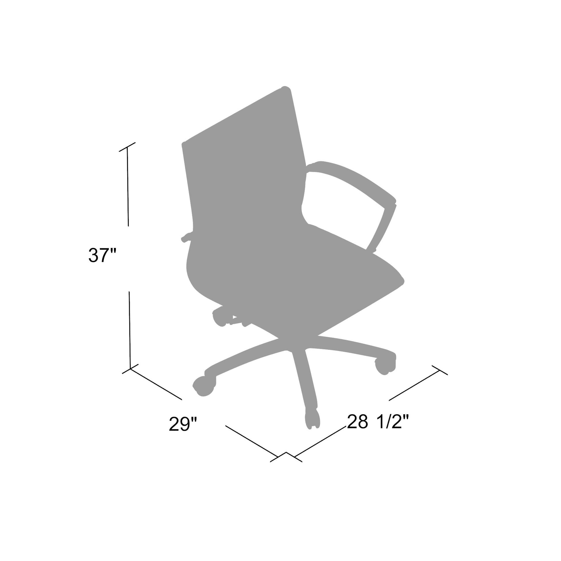 Boss Executive CaressoftPlus Chair with Metal Chrome Finish - Mid Back image 4