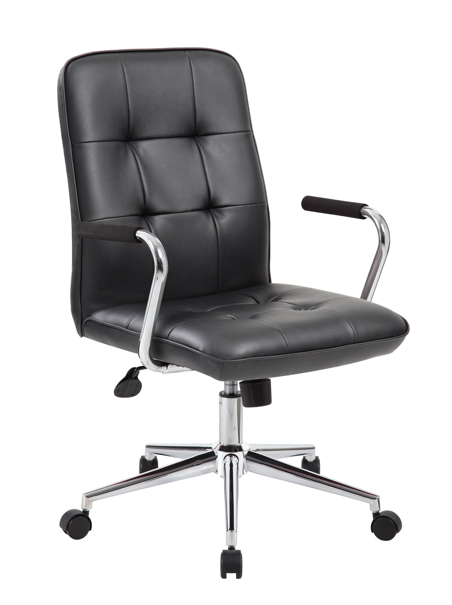 Boss Modern Office Chair w/Chrome Arms - Black