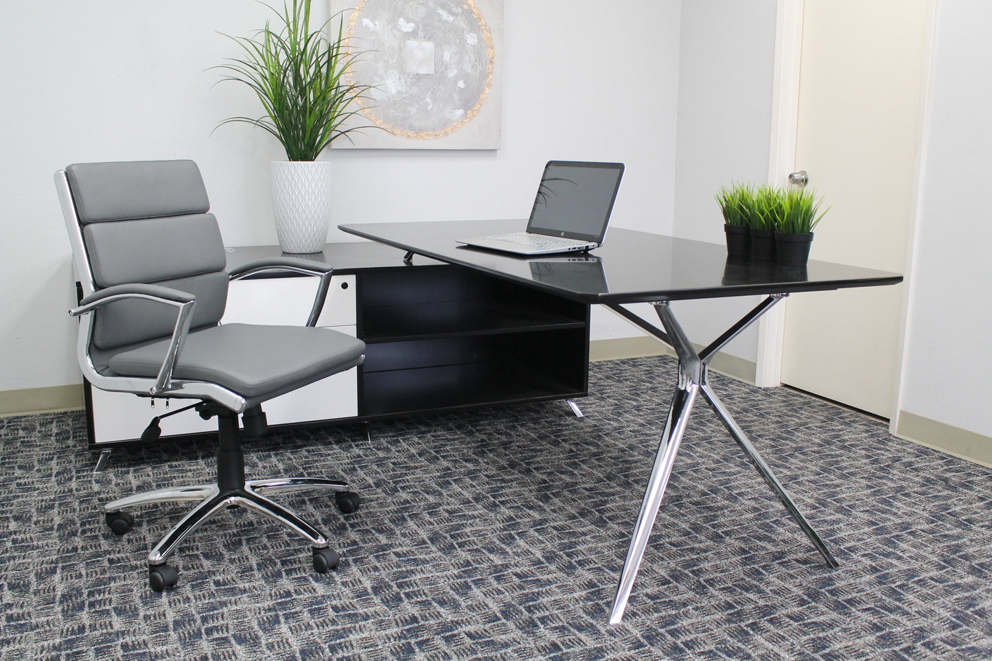 Boss Executive CaressoftPlus Chair with Metal Chrome Finish - Mid Back image 2