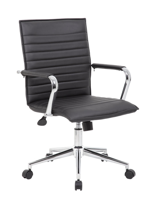 Boss Black Vinyl Hospitality Chair