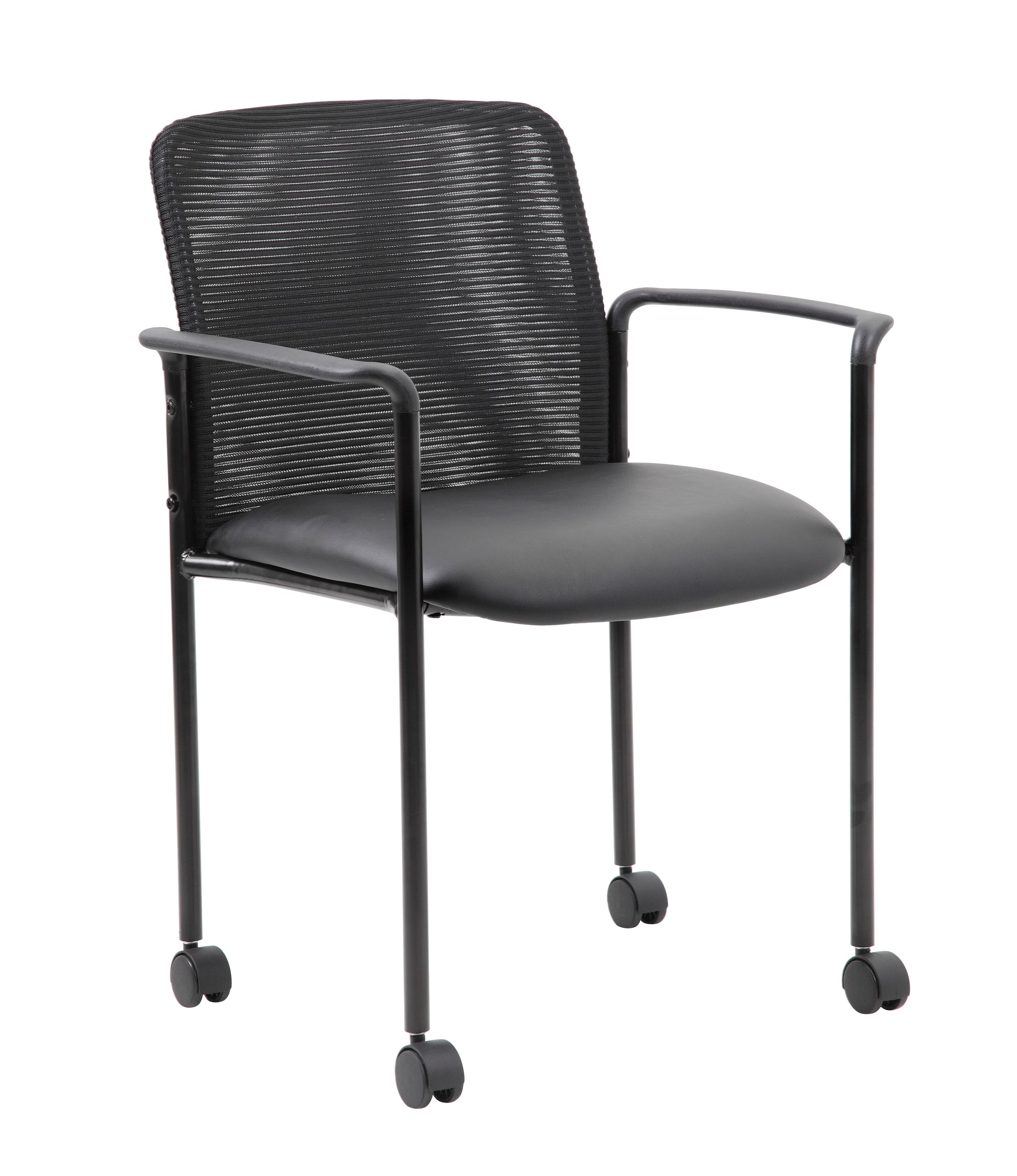 Boss Mesh Guest Chair with Casters, Black