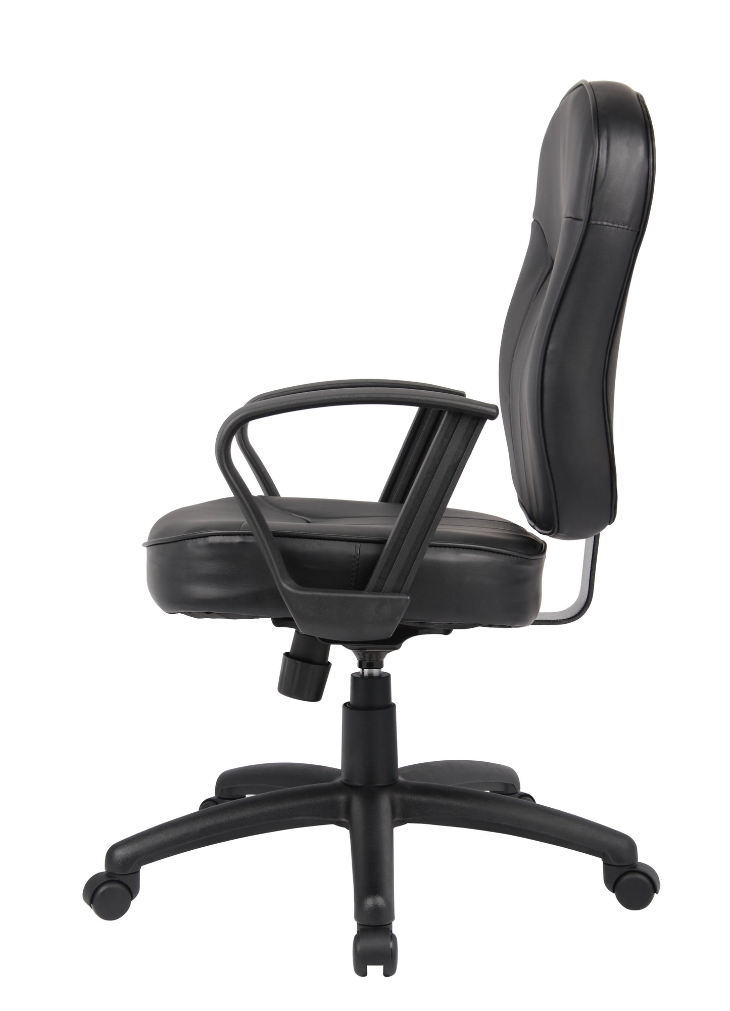 Boss Black Leather Task Chair W/ Loop Arms image 8