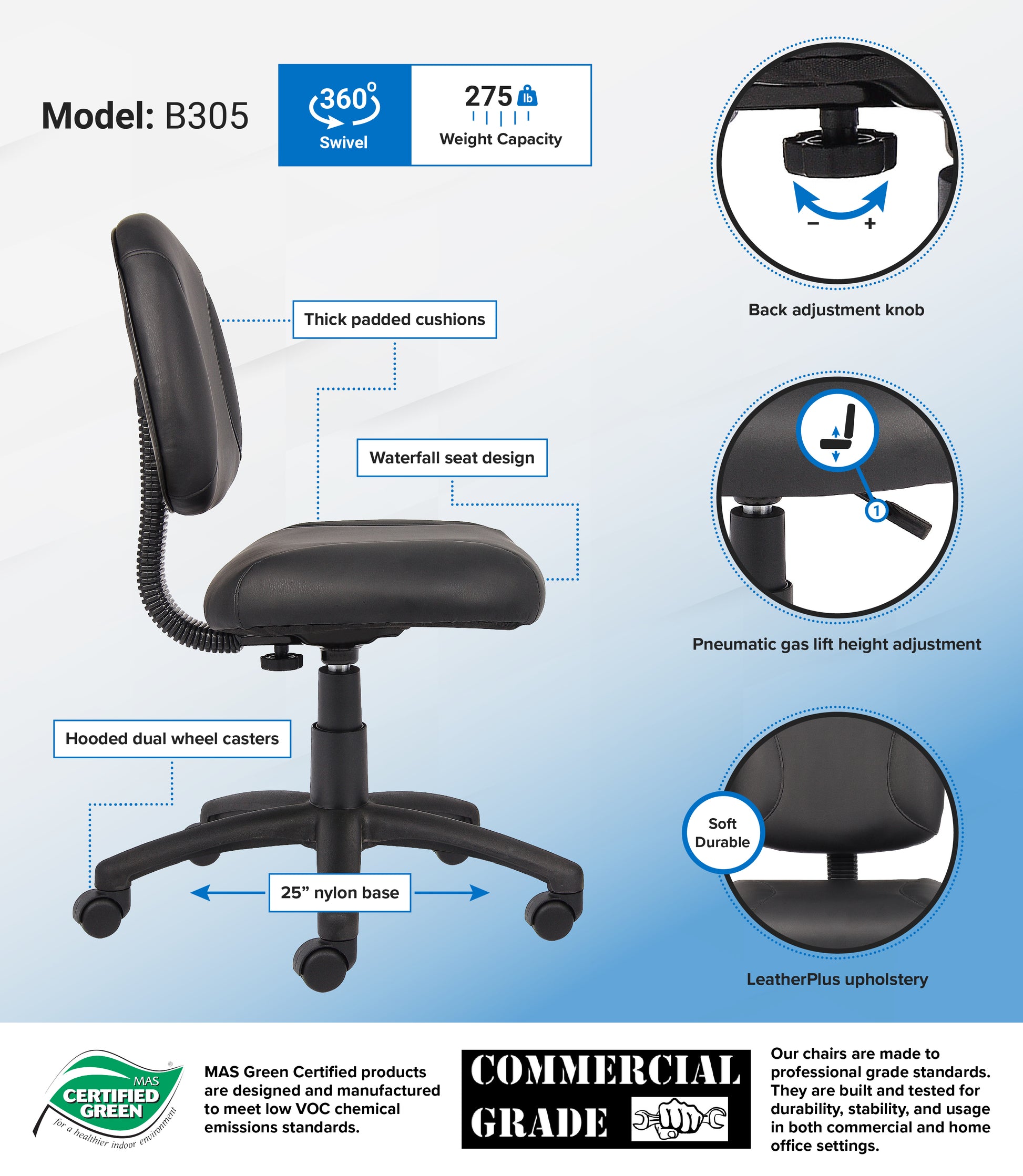 Boss Black Posture Chair image 3