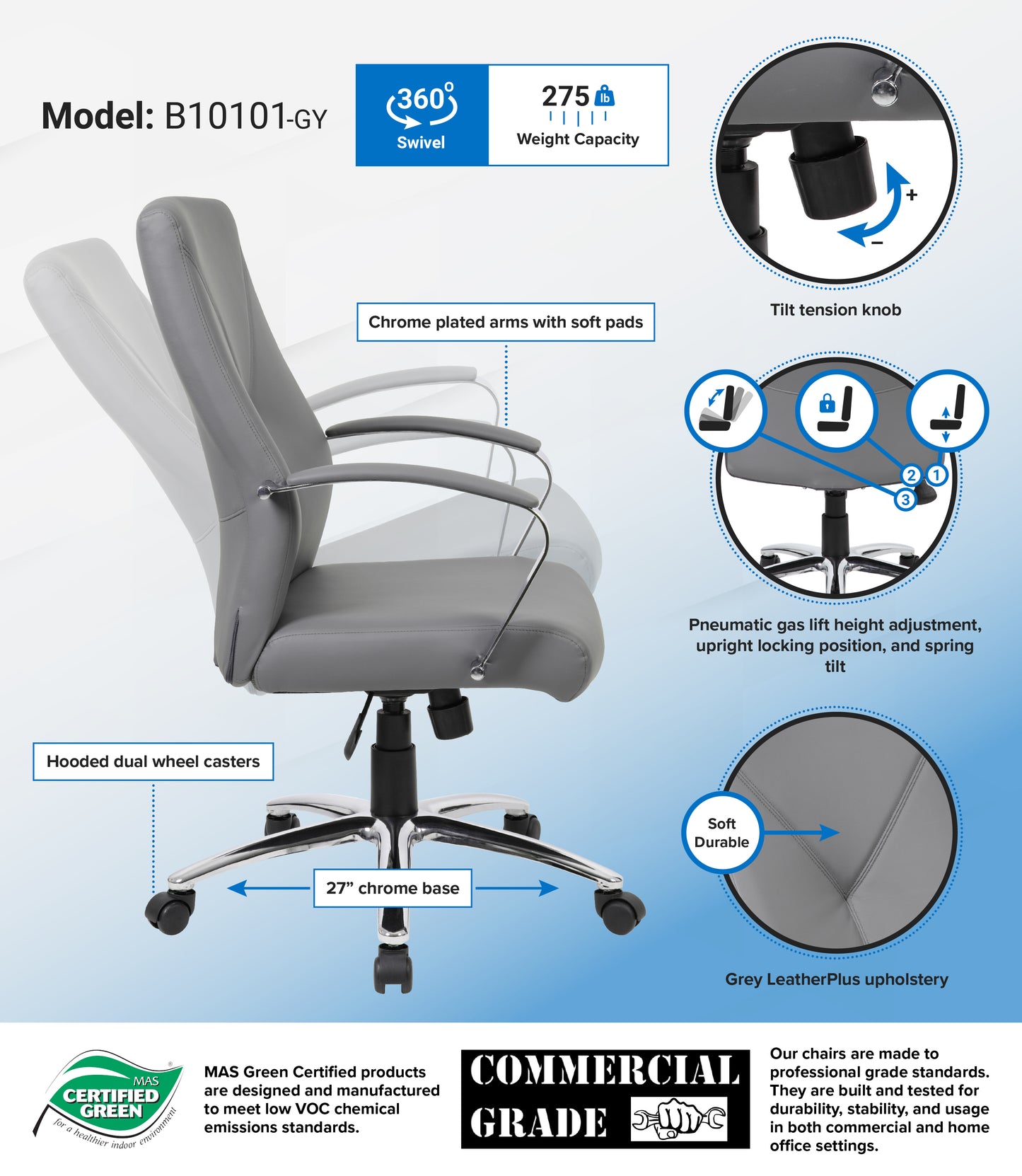 Boss LeatherPlus Executive Chair image 3